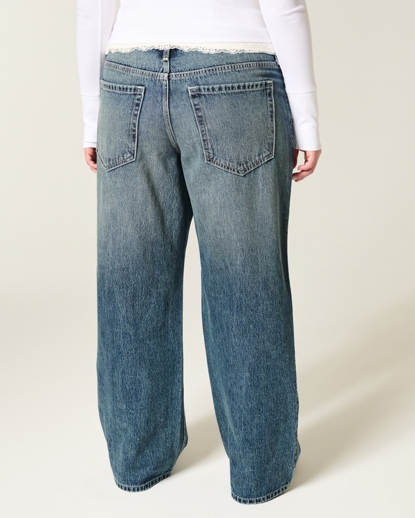 Low-Rise Medium Wash Baggy Jeans