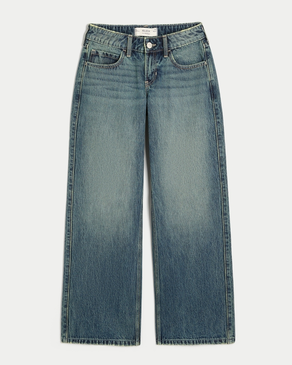 Low-Rise Medium Wash Baggy Jeans