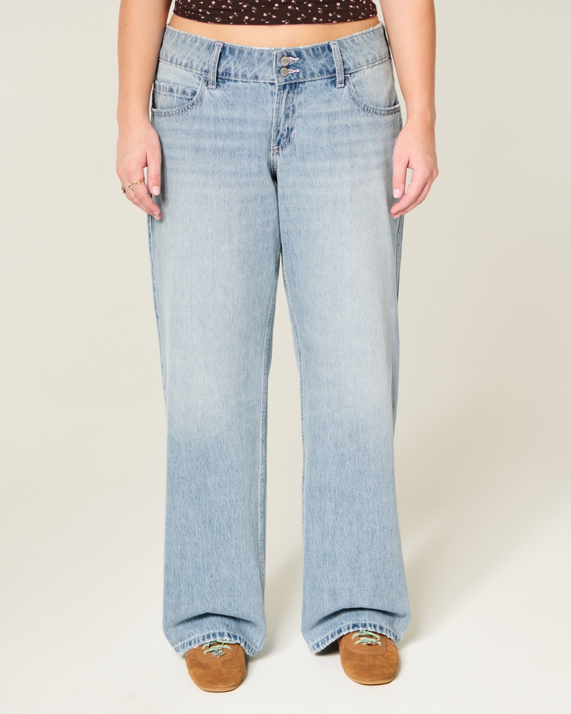 Low-Rise Y2K Light Wash Baggy Jeans