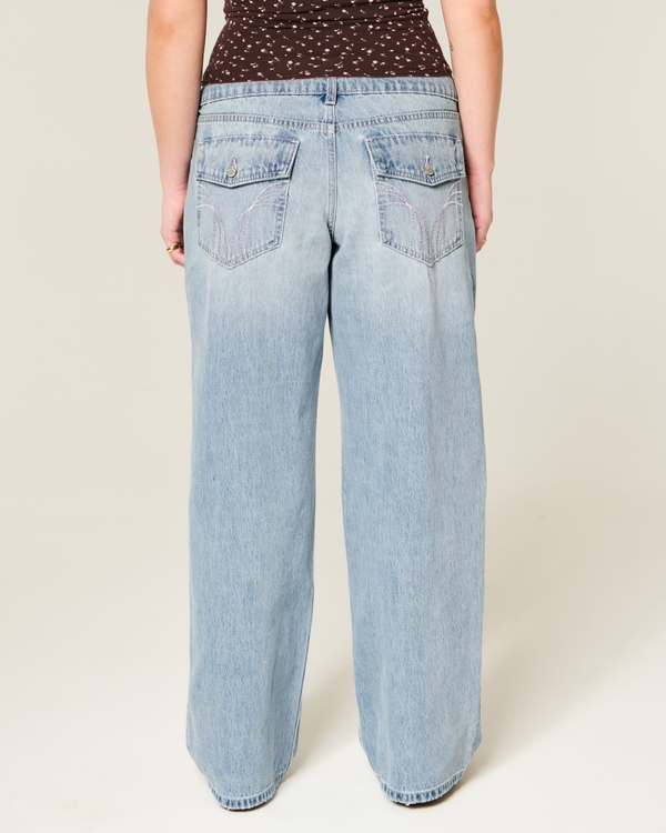 Low-Rise Y2K Light Wash Baggy Jeans