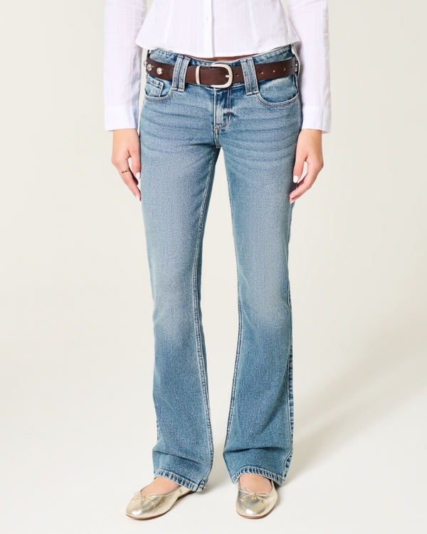 Low-Rise Medium Wash Bootcut Jeans, Medium view 2