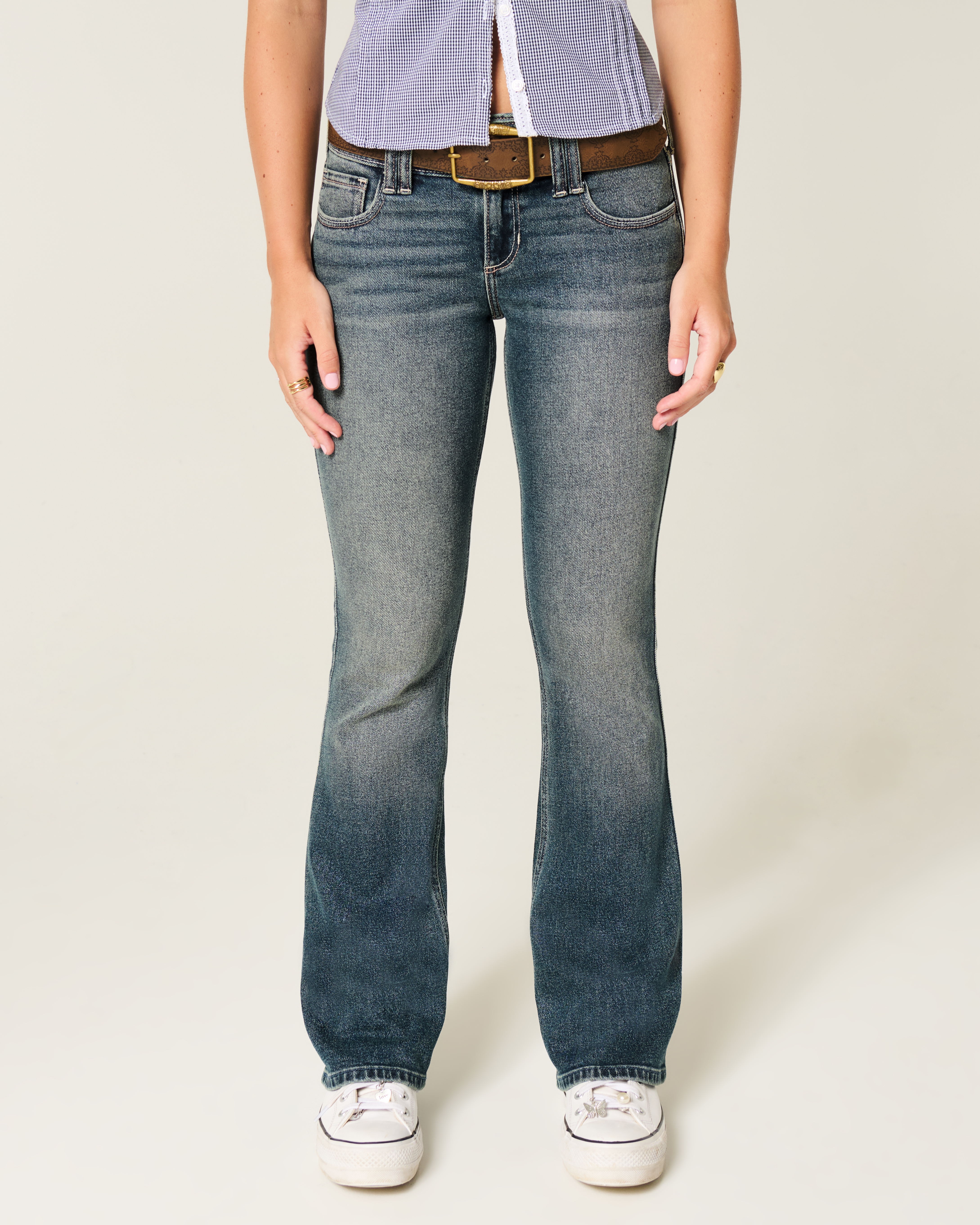 Low-Rise Medium Wash Bootcut Jeans