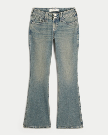 Women's Low-Rise Butterfly Embroidery Medium Wash Bootcut Jeans | Women's | HollisterCo.com