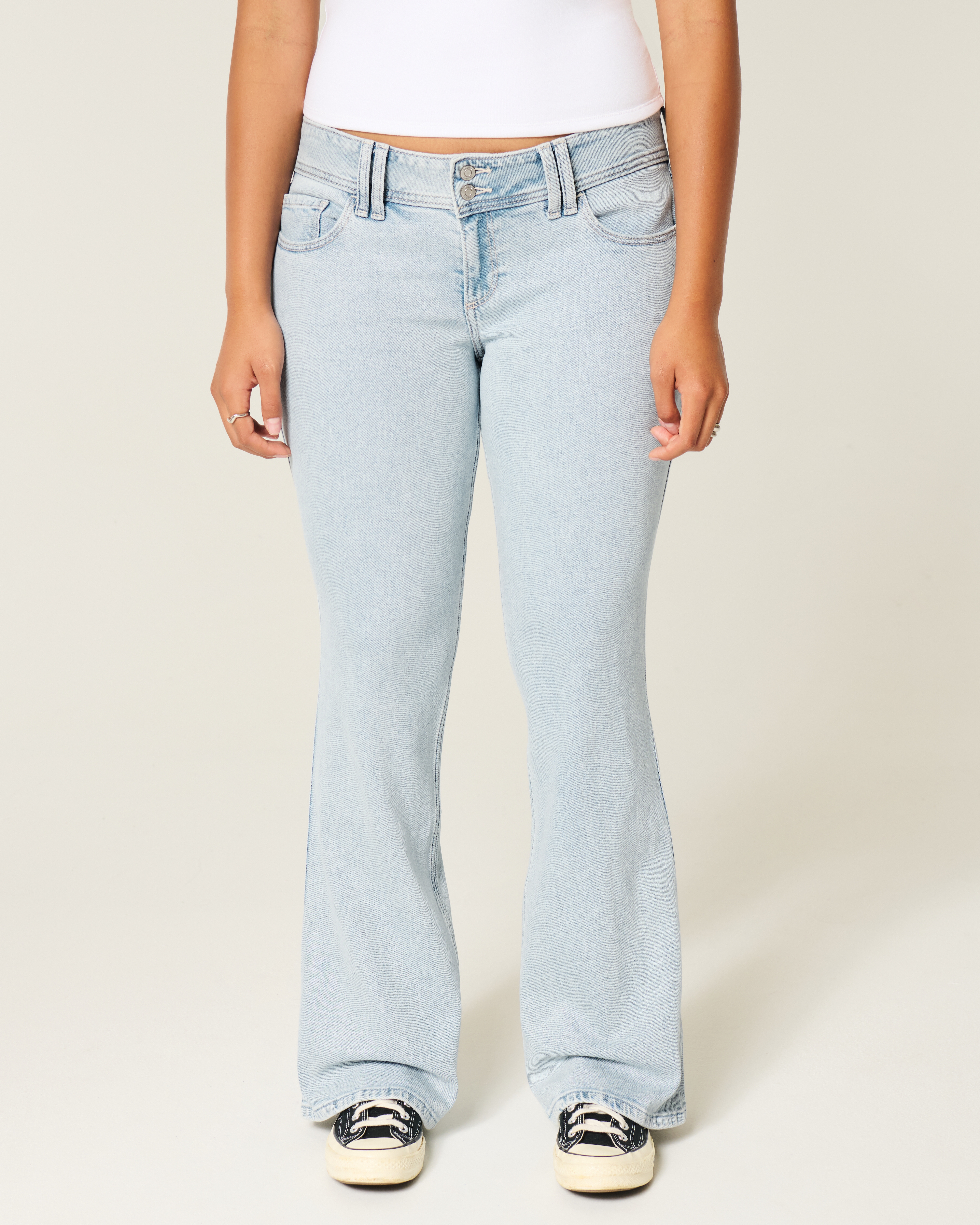 Low-Rise Light Wash Bootcut Jeans