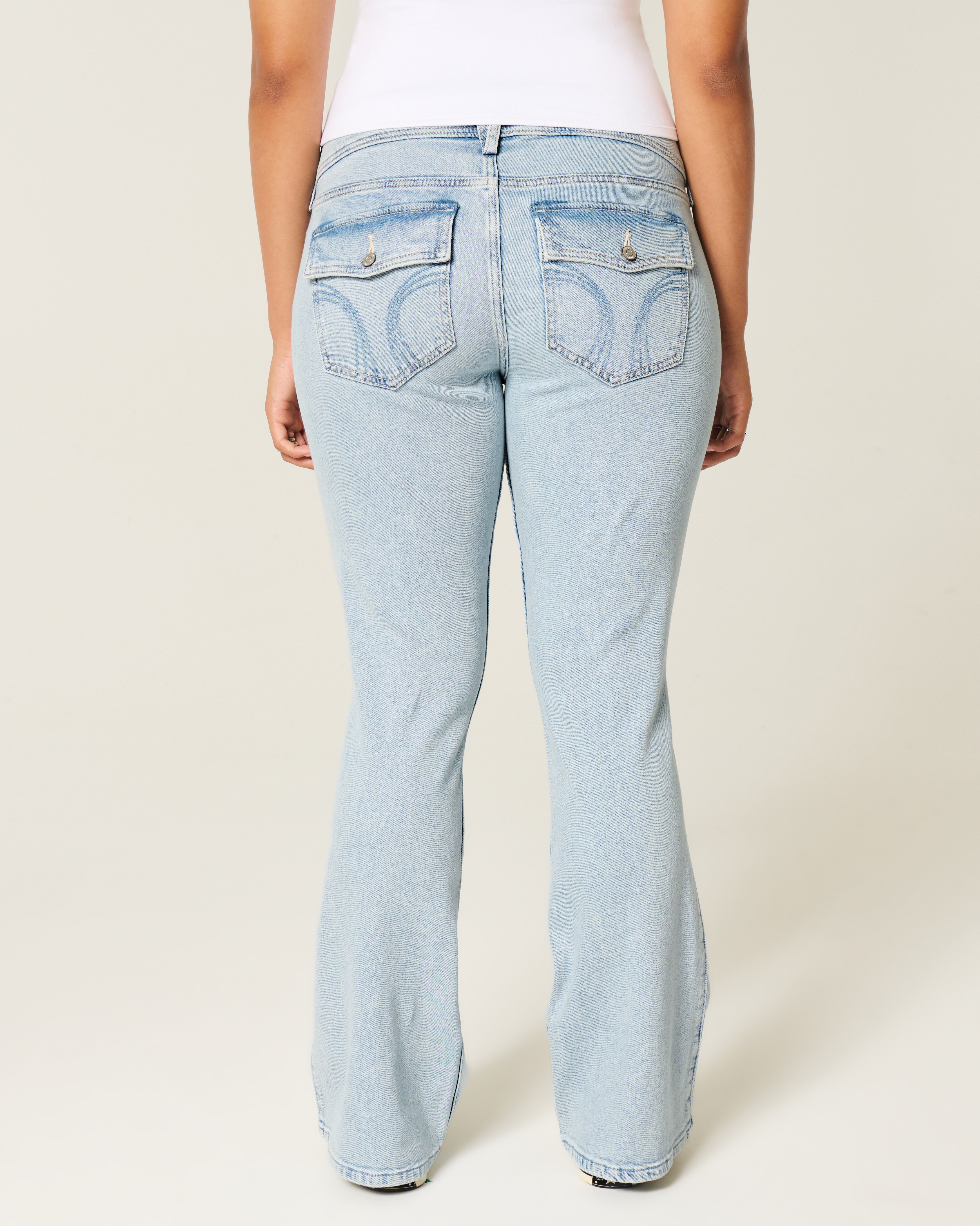 Low-Rise Light Wash Bootcut Jeans