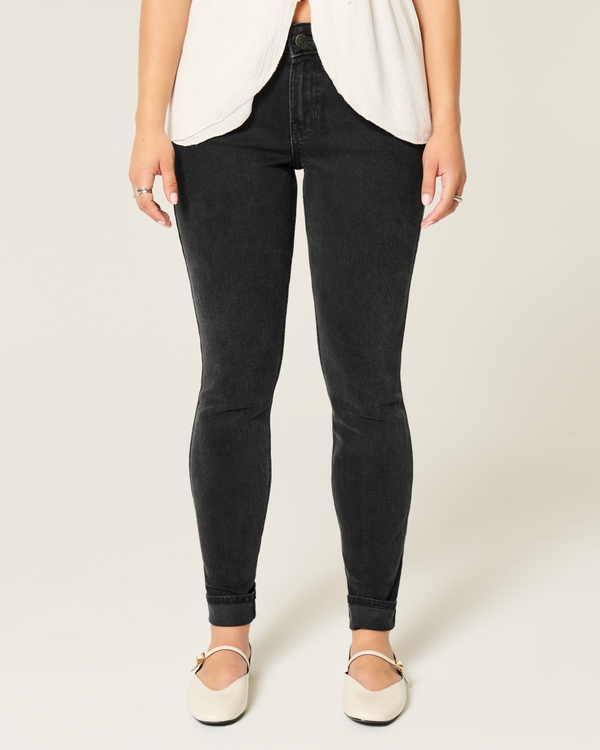 Mid-Rise Washed Black Skinny Jeans, Washed Black view 2