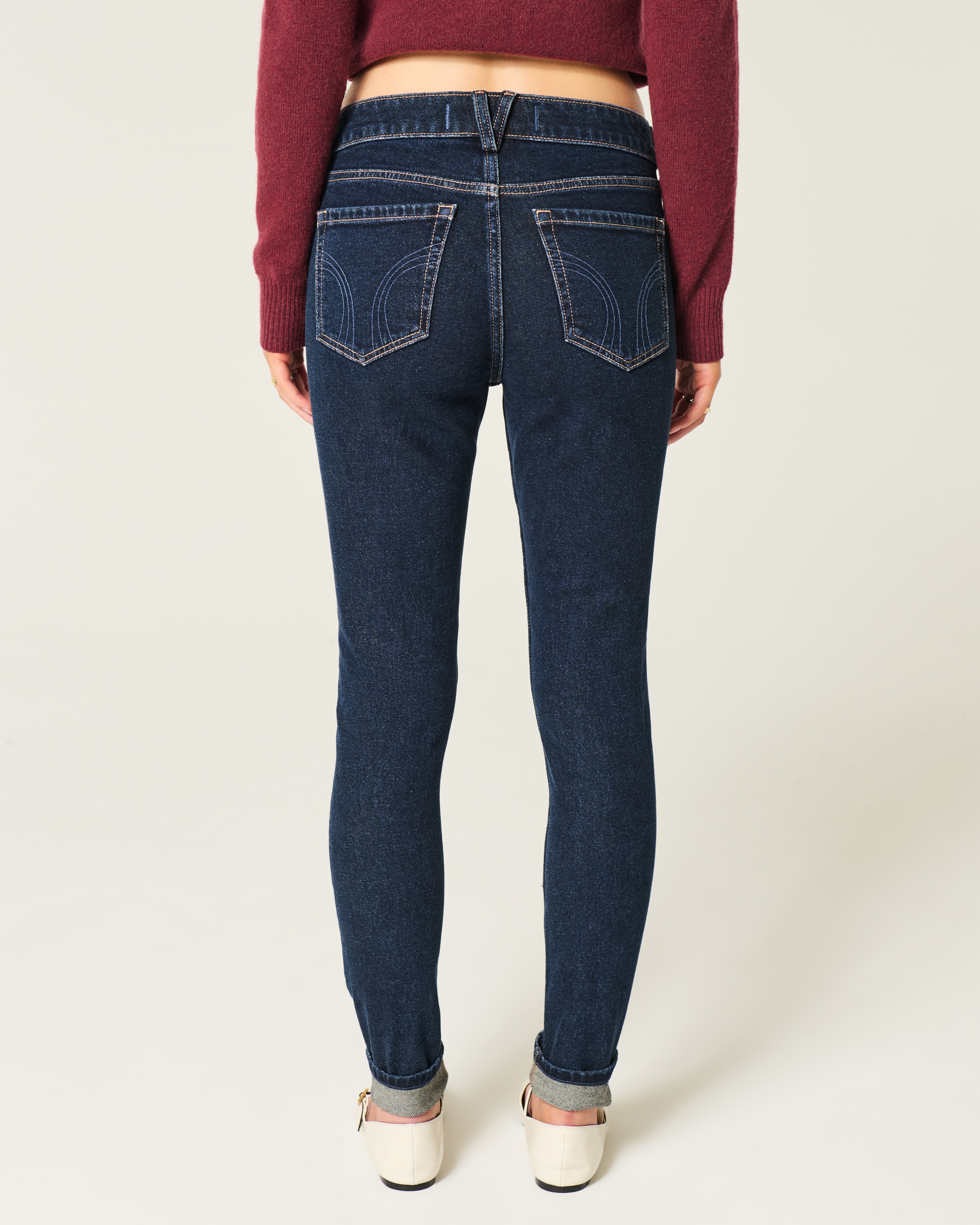 Mid-Rise Dark Wash Skinny Jeans