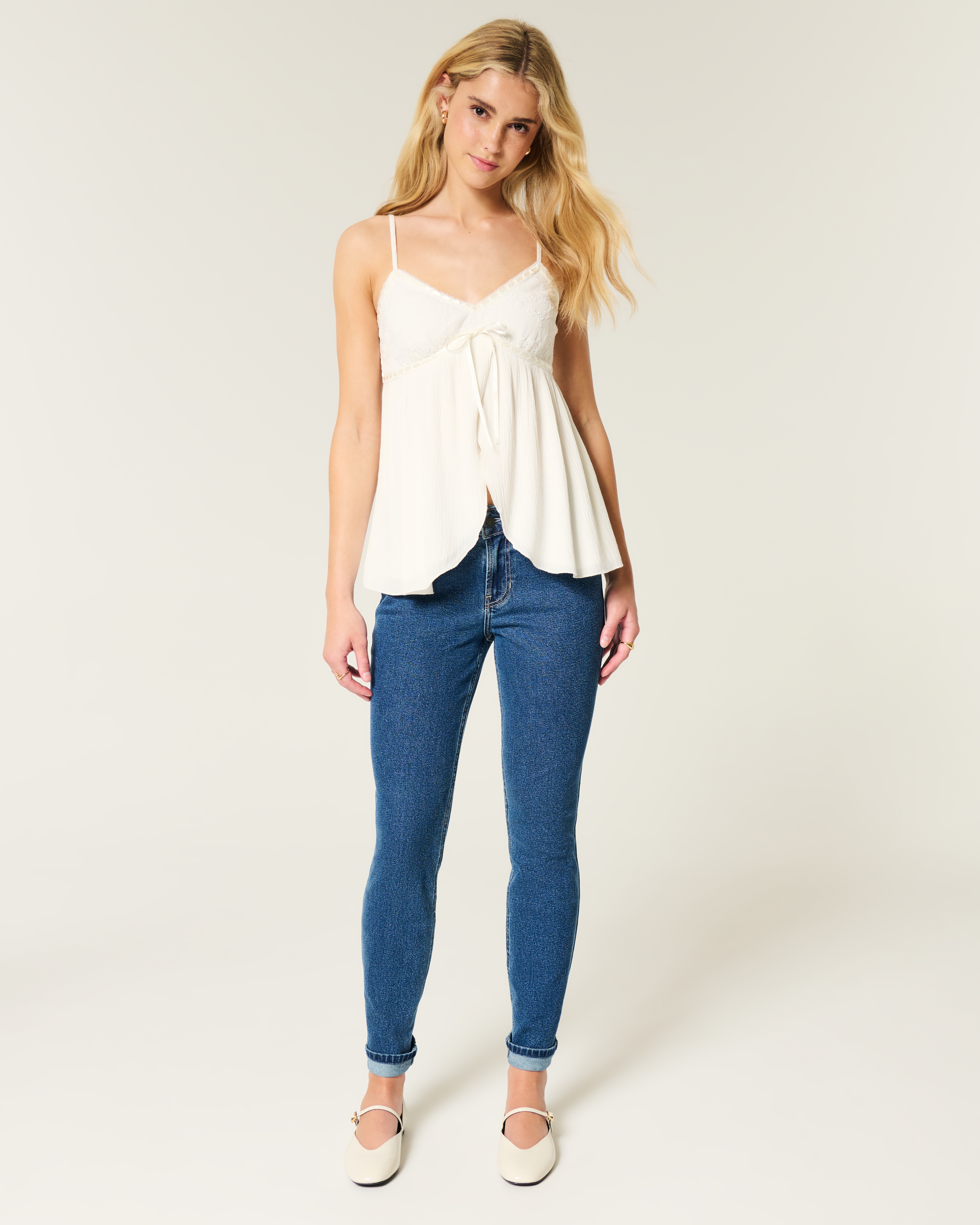 Mid-Rise Medium Wash Skinny Jeans