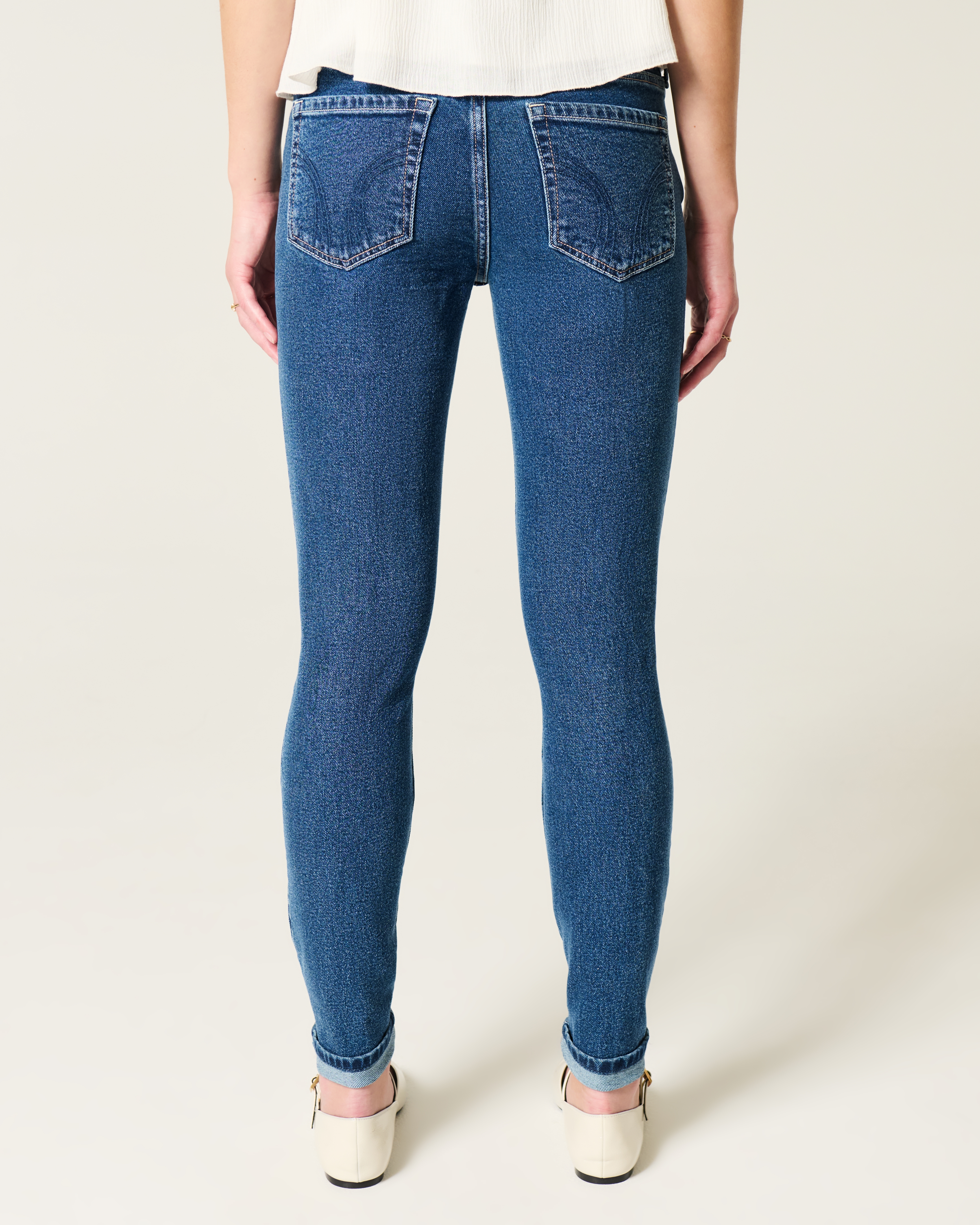 Mid-Rise Medium Wash Skinny Jeans