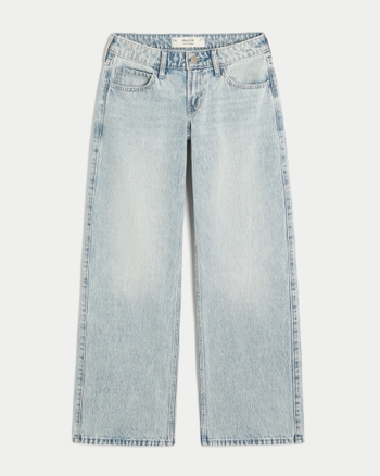 Women's Low-Rise Light Wash Baggy Jeans | Women's | HollisterCo.com
