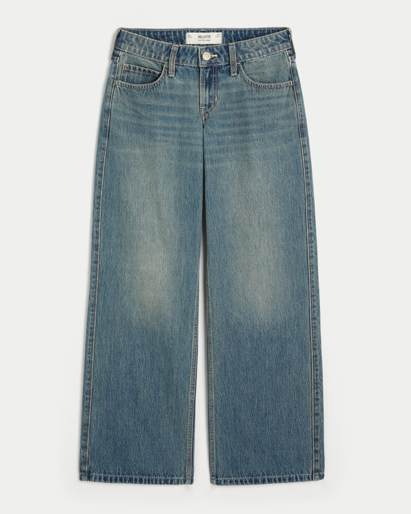 Low-Rise Medium Wash Baggy Jeans