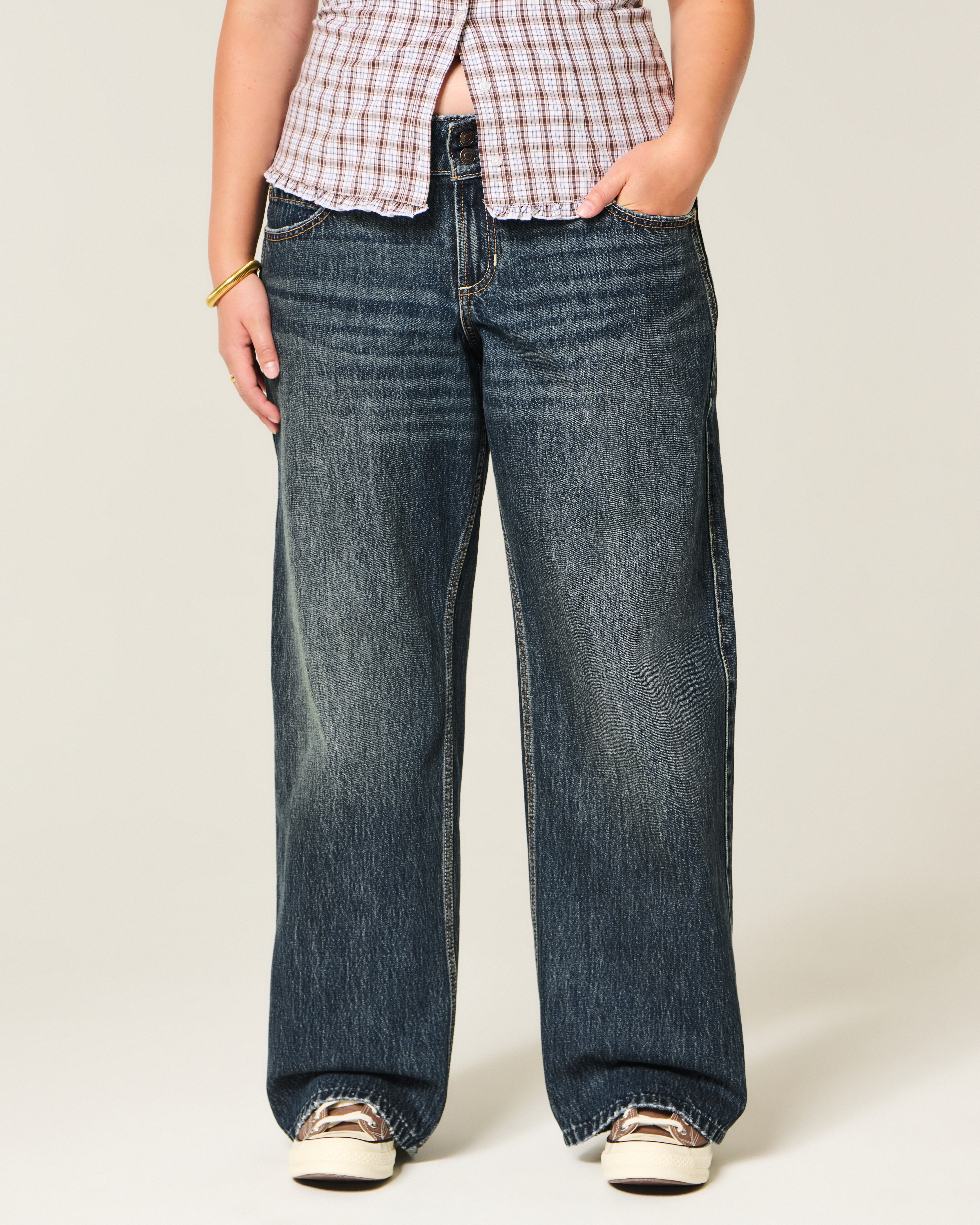 Low-Rise Y2K Dark Wash Baggy Jeans