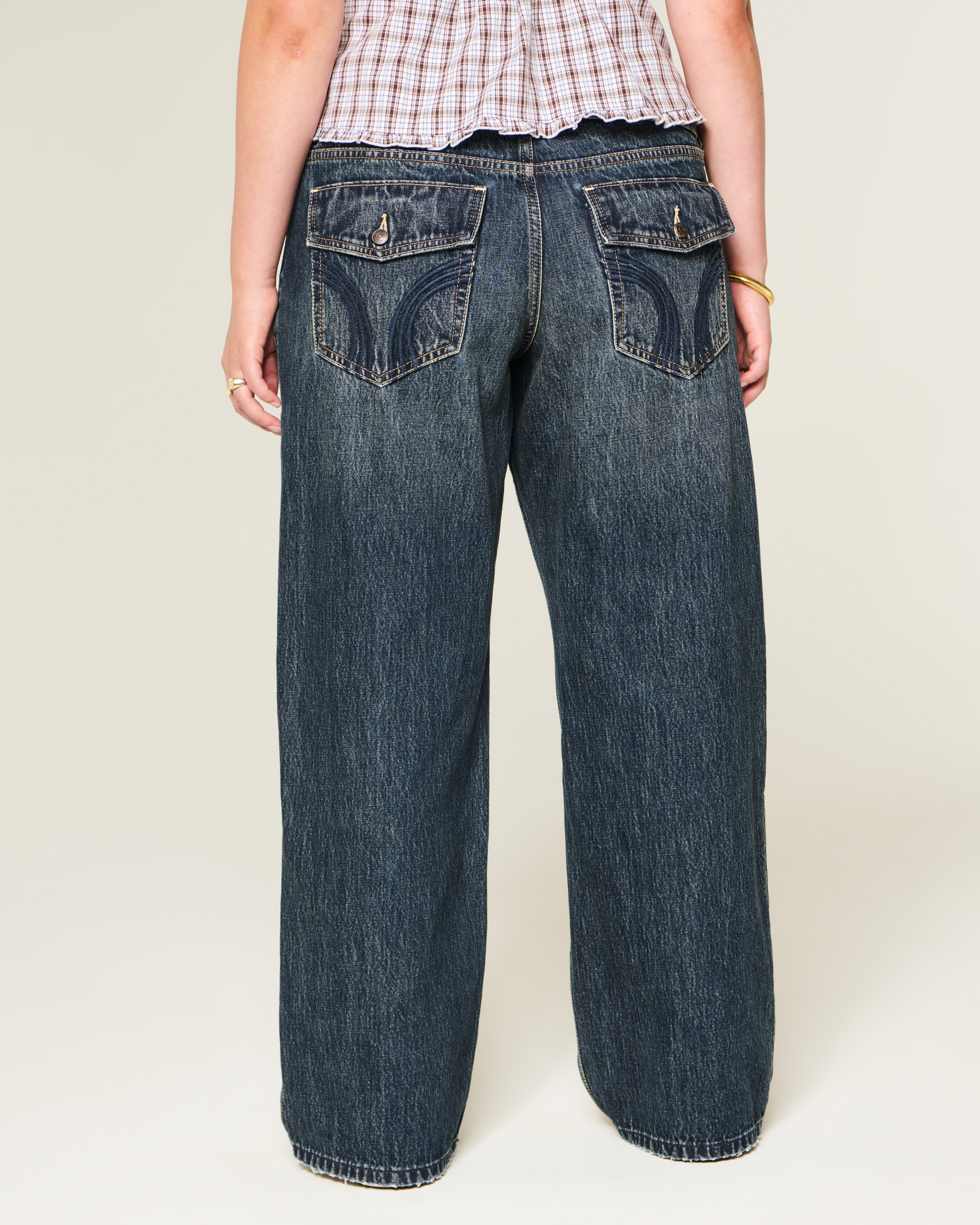 Low-Rise Y2K Dark Wash Baggy Jeans