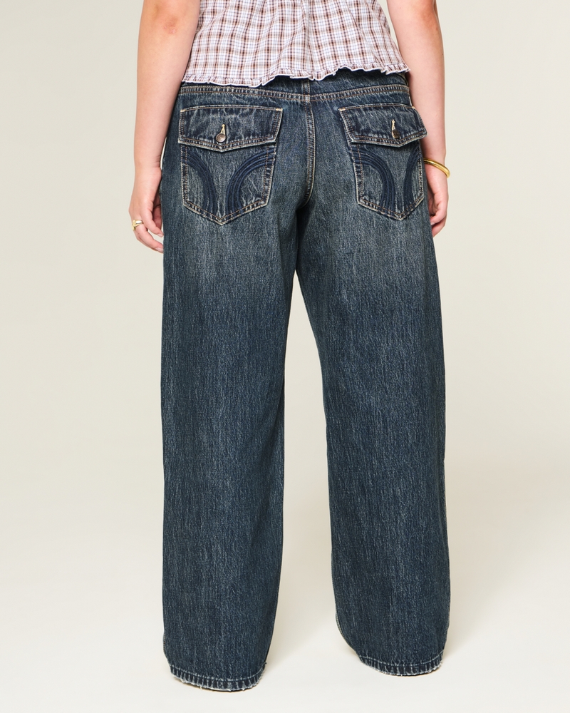 Low-Rise Y2K Dark Wash Baggy Jeans