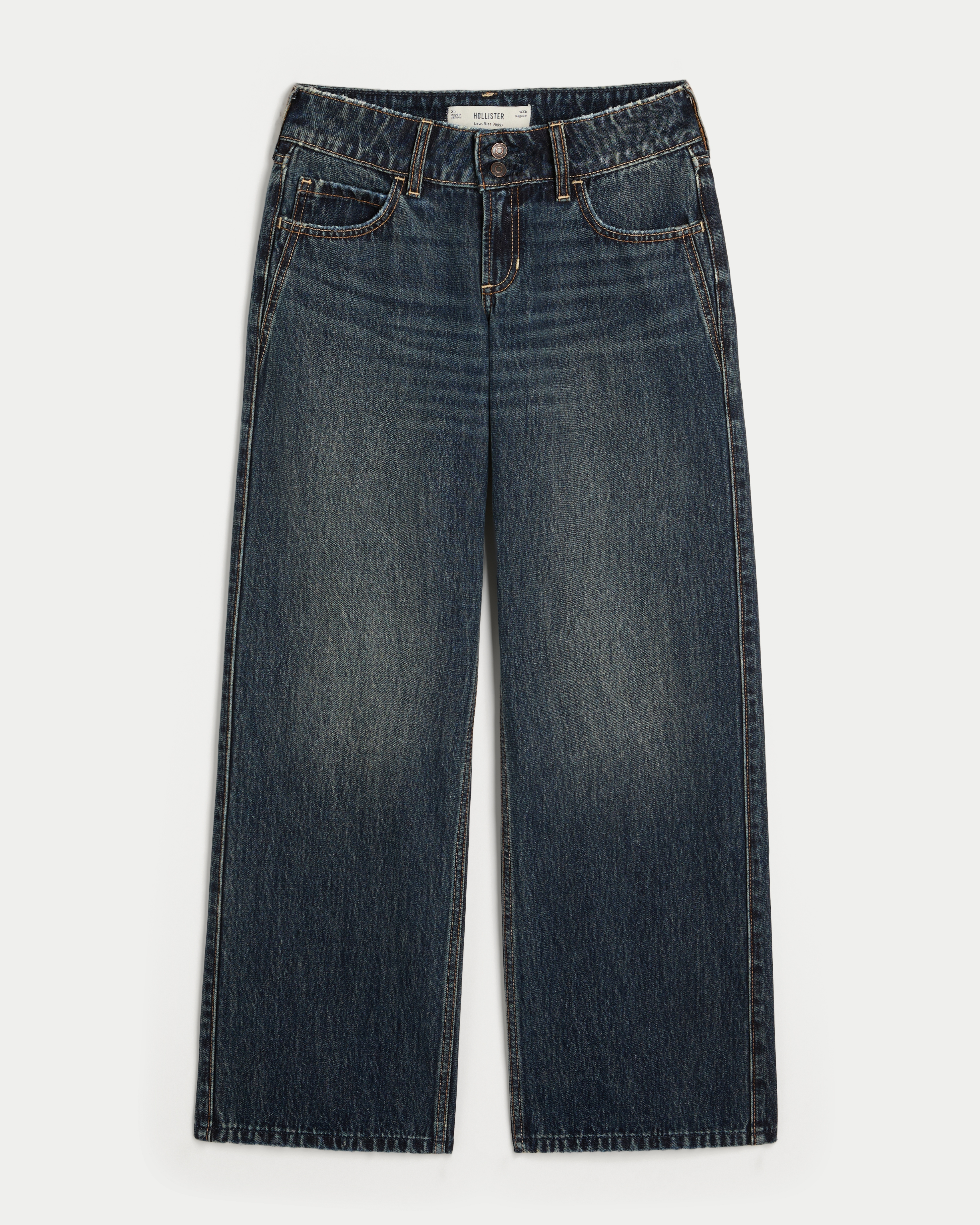 Low-Rise Y2K Dark Wash Baggy Jeans