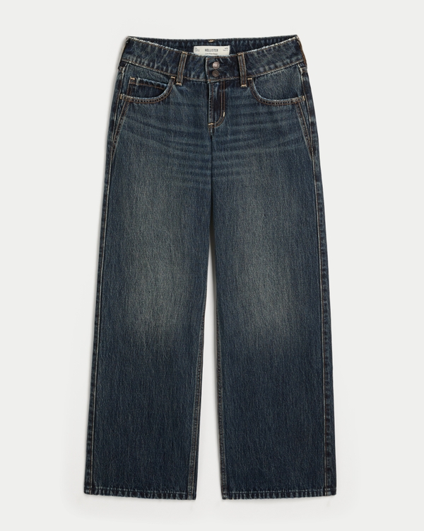 Low-Rise Y2K Dark Wash Baggy Jeans