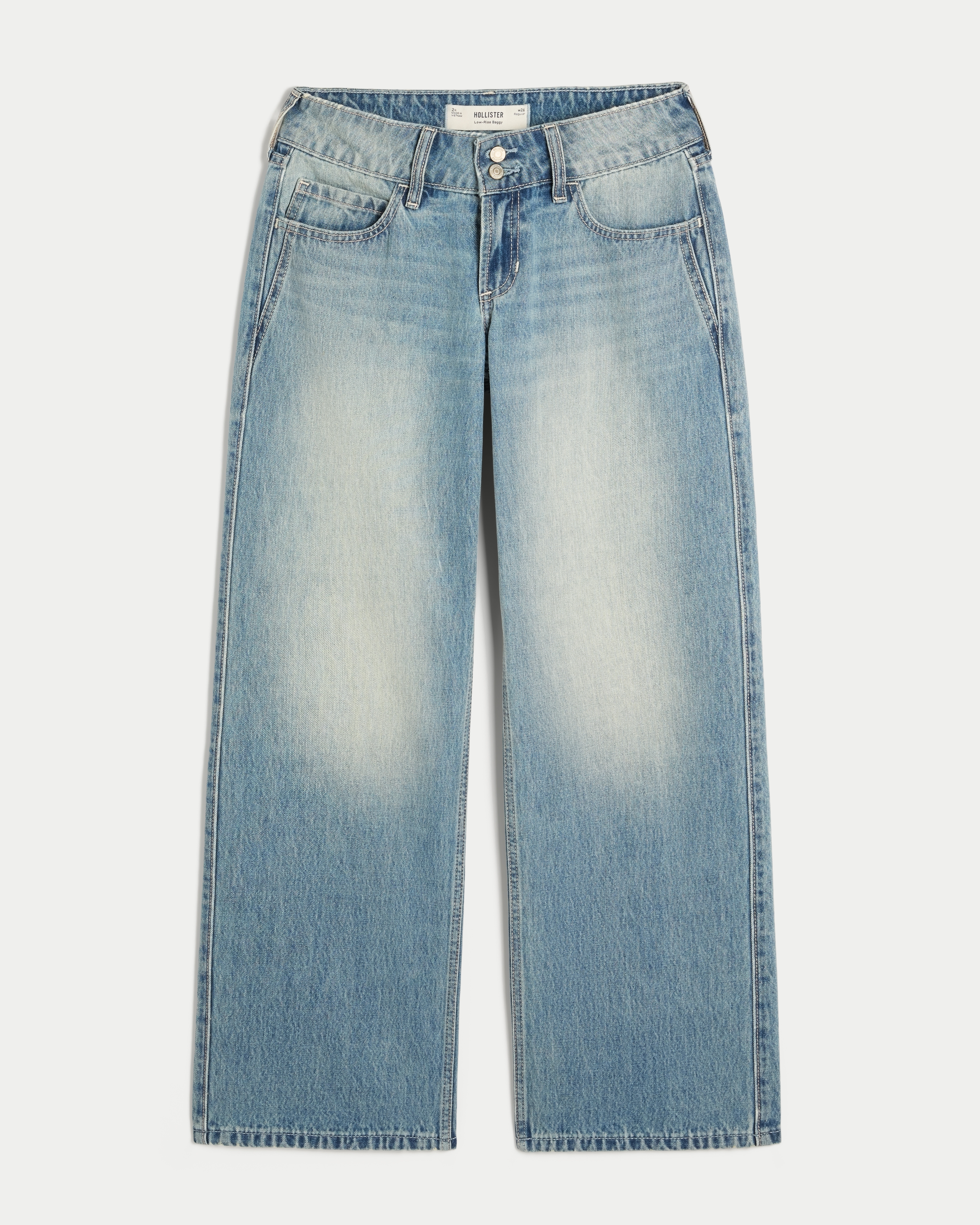 Low-Rise Y2K Medium Wash Baggy Jeans