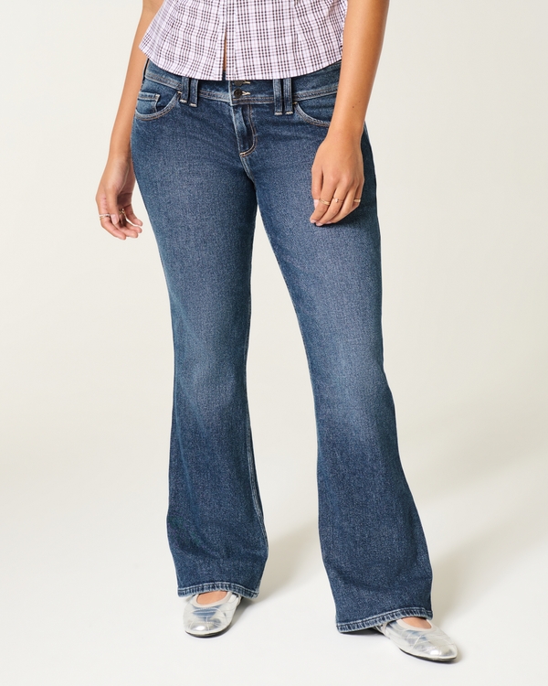 Low-Rise Dark Wash Bootcut Jeans, Dark view 2