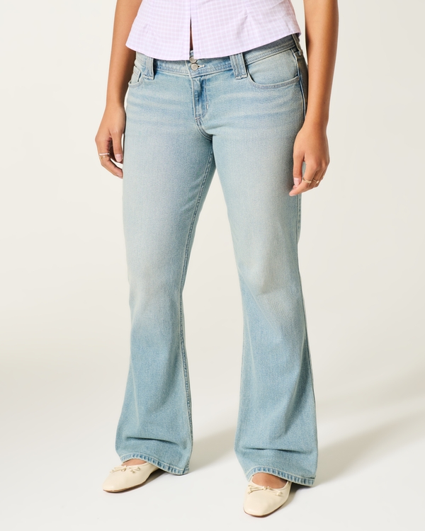 Low-Rise Light Wash Bootcut Jeans, Light view 2