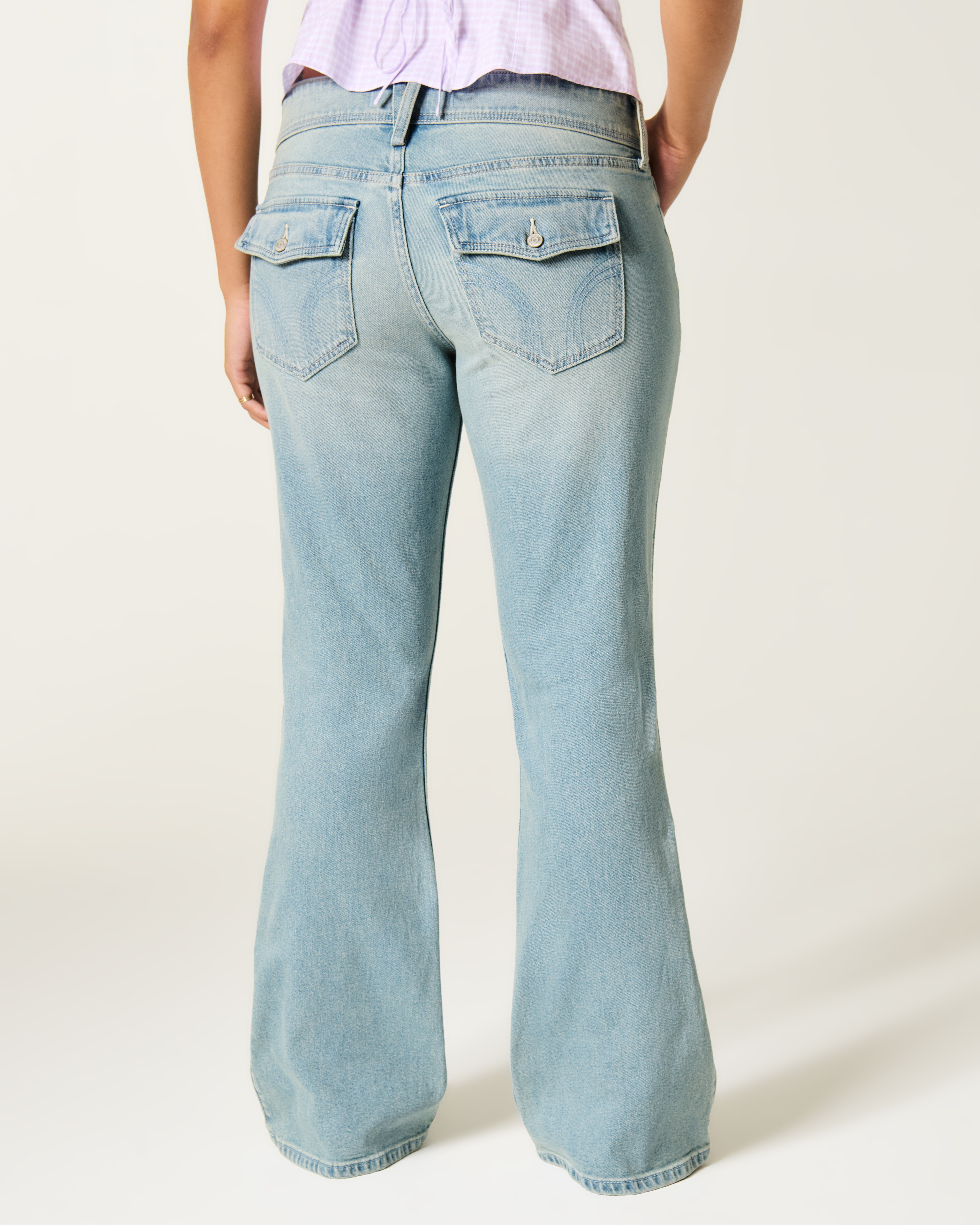 Low-Rise Light Wash Bootcut Jeans