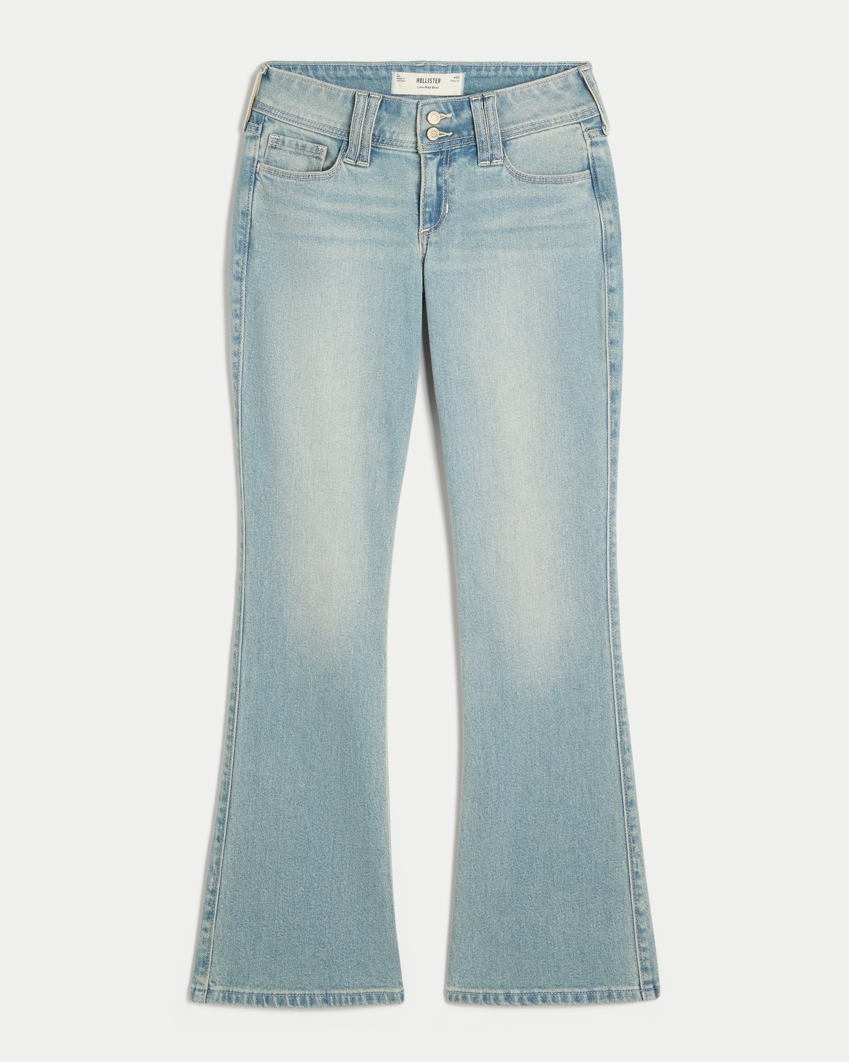 Low-Rise Light Wash Bootcut Jeans