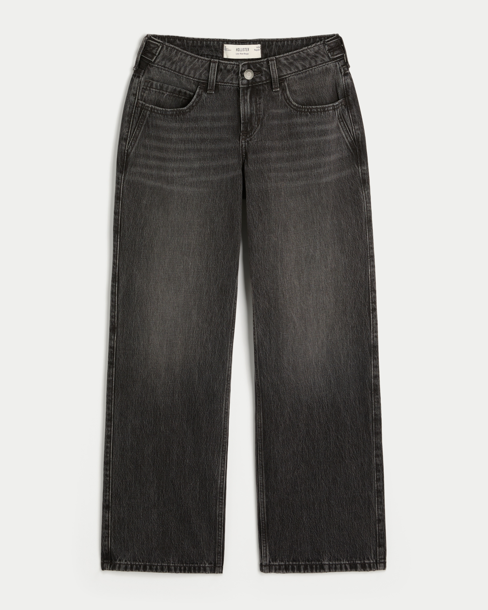 Women's Hollister Andi Adjustable Waist Low-Rise Washed Black