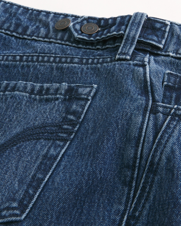 Adjustable Waist Low-Rise Dark Wash Baggy Jeans