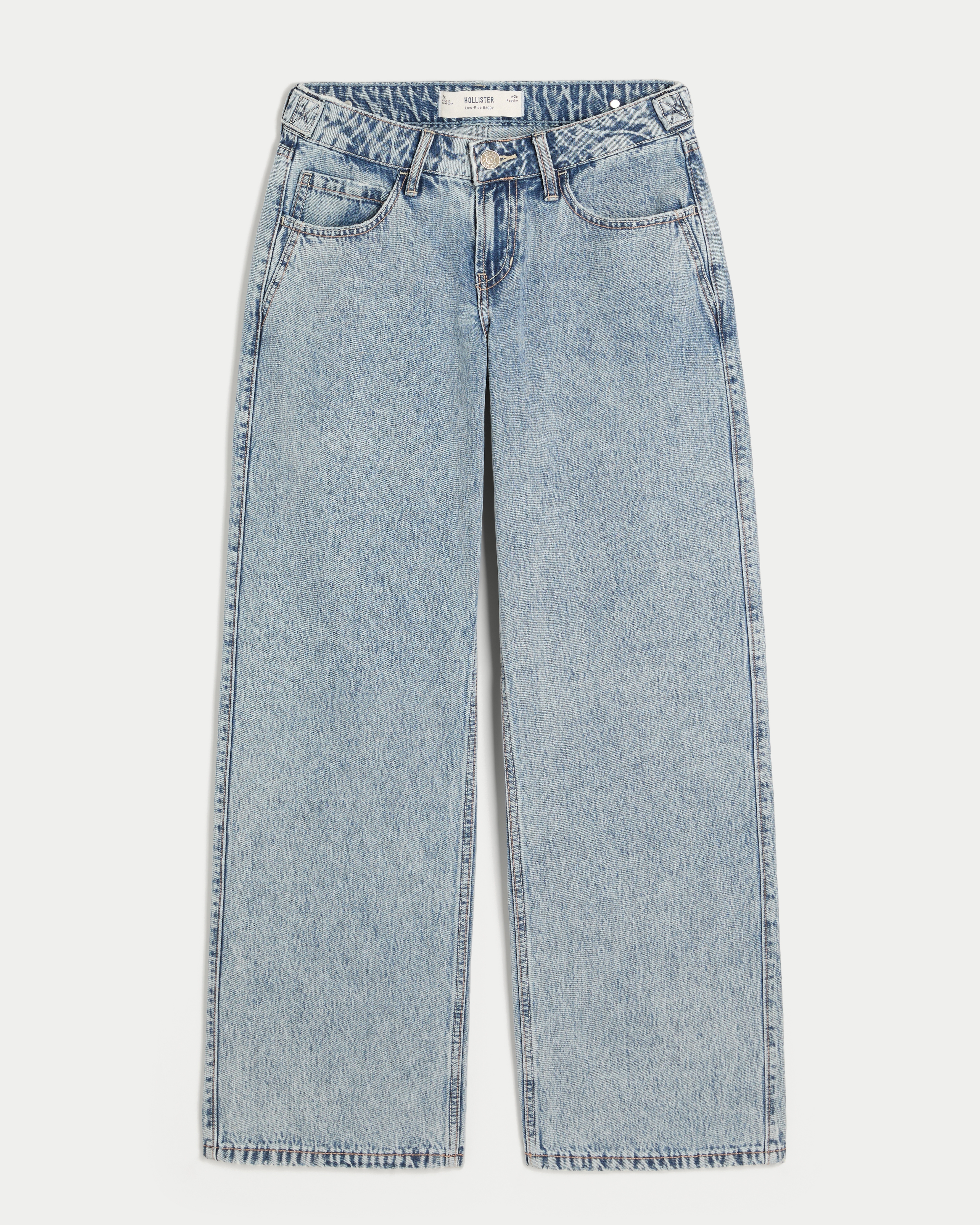 Hollister Andi Adjustable Waist Medium Wash Baggy Jeans