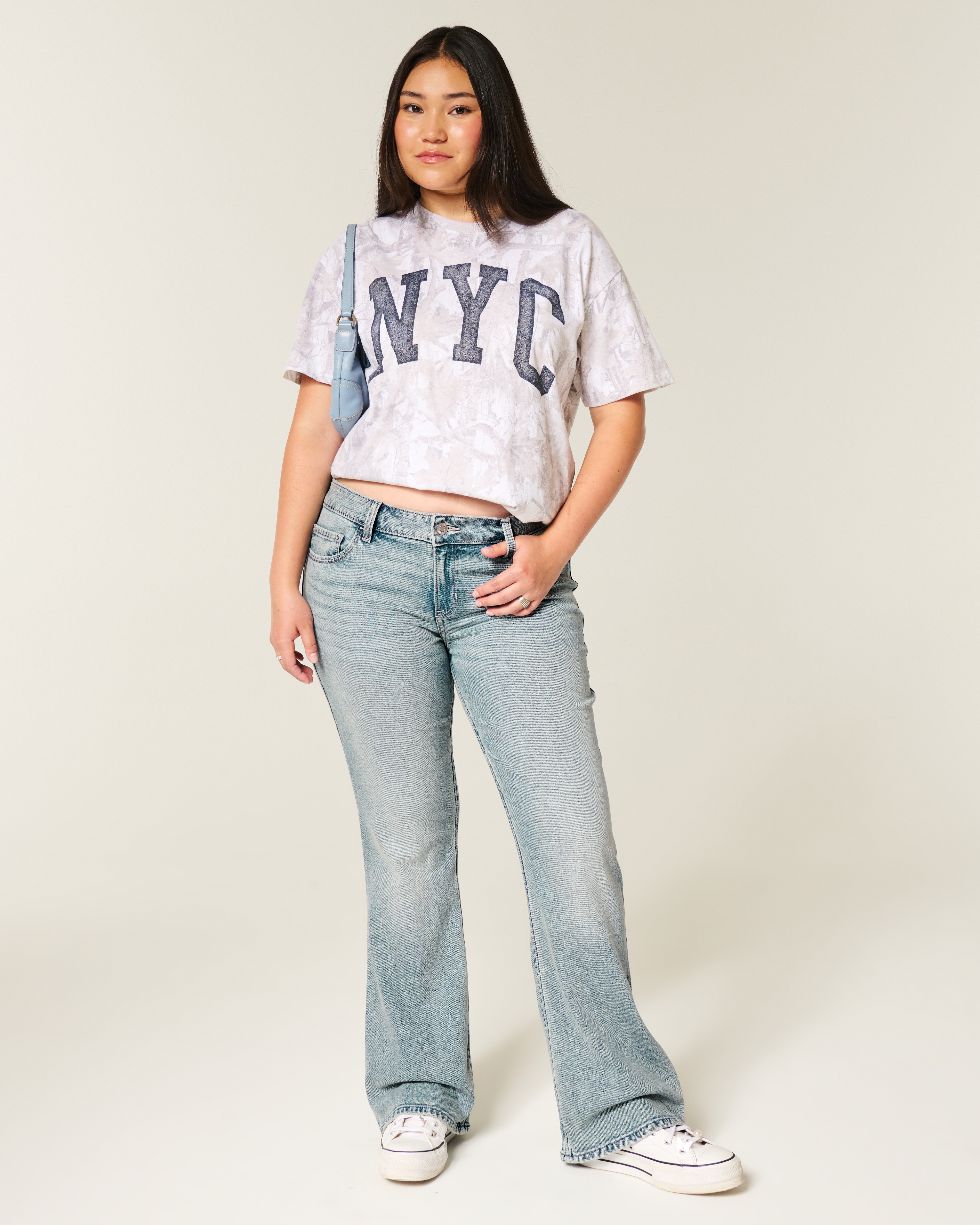 Low-Rise Light Wash Bootcut Jeans