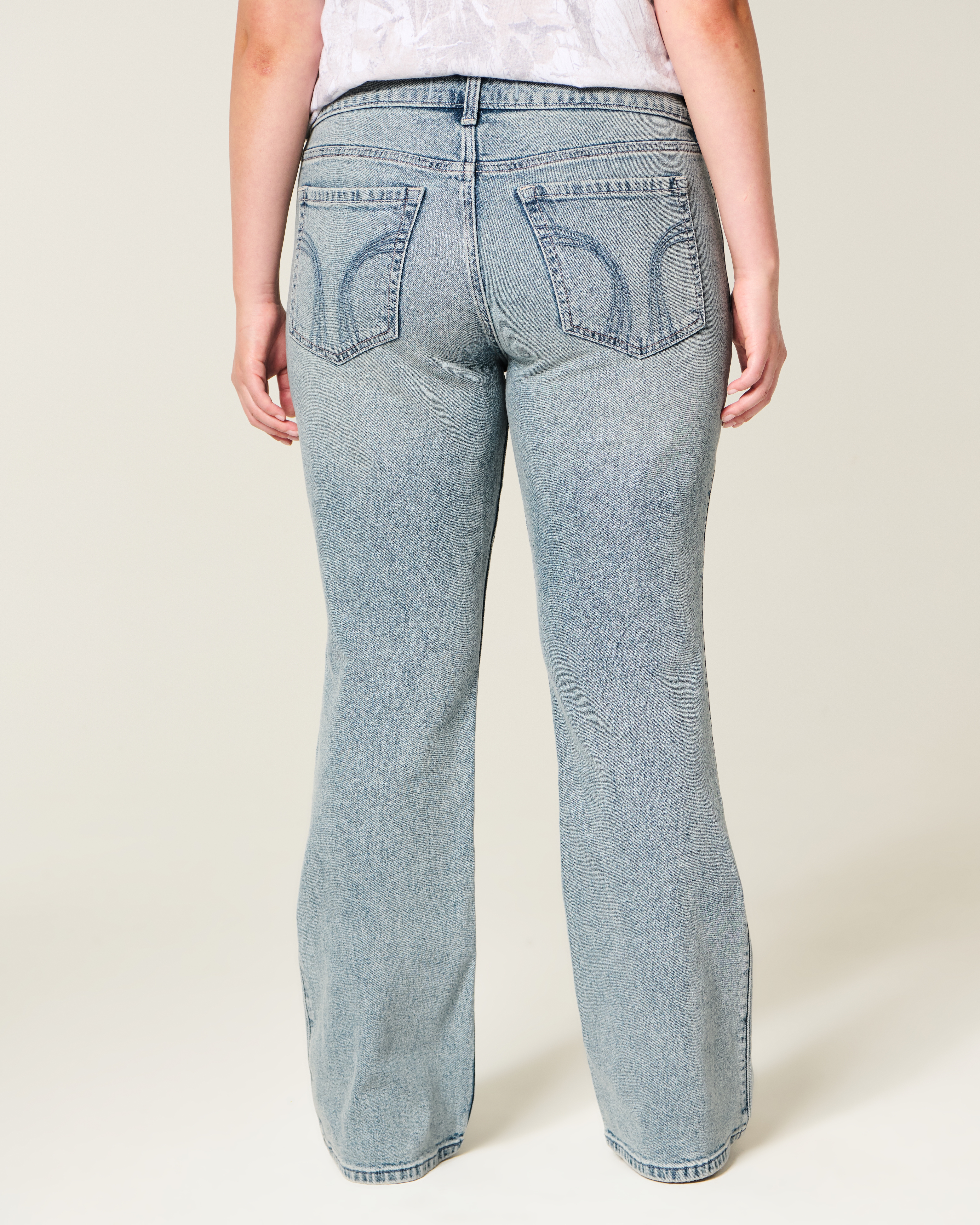Low-Rise Light Wash Bootcut Jeans