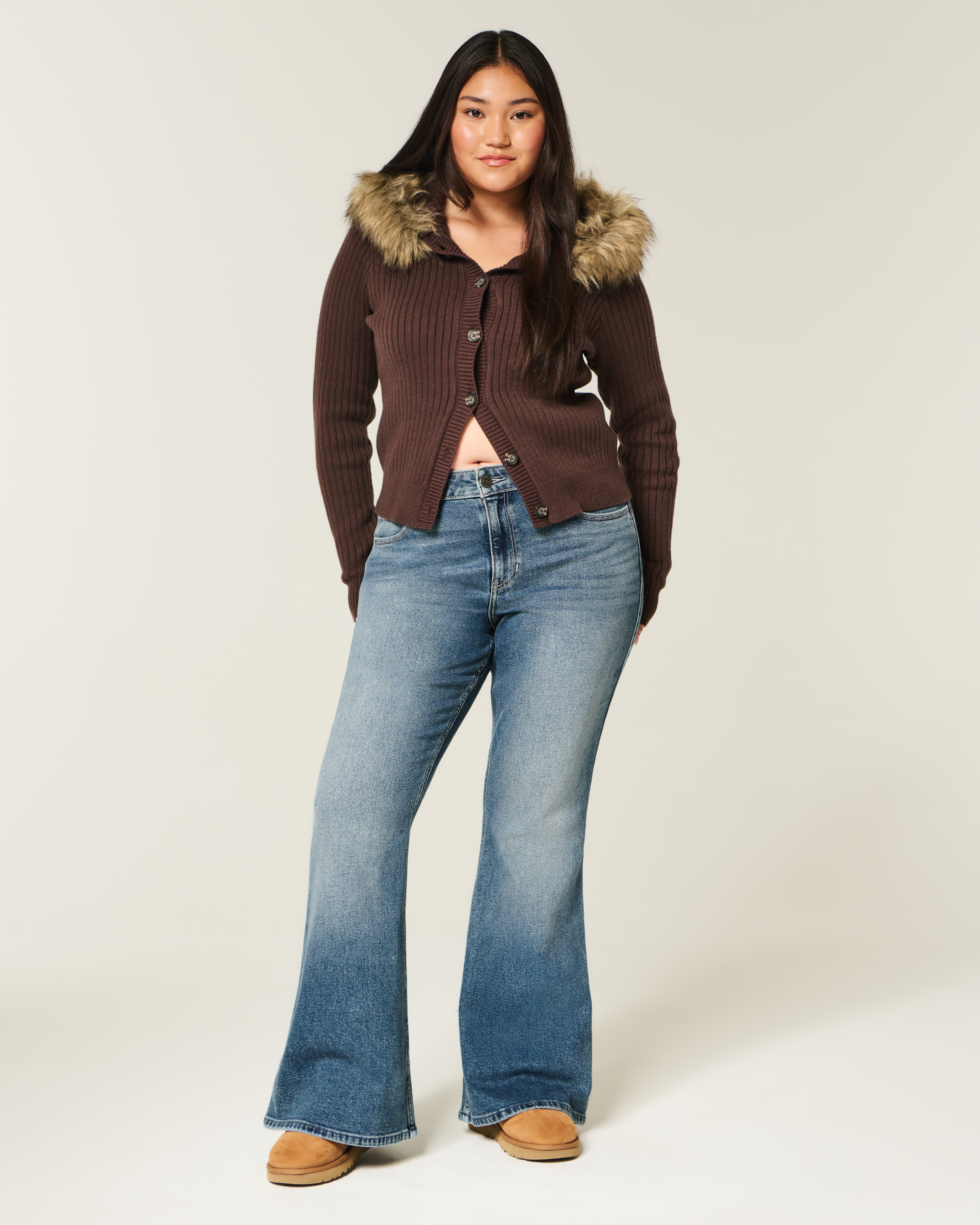 High-Rise Dark Wash Flare Jeans