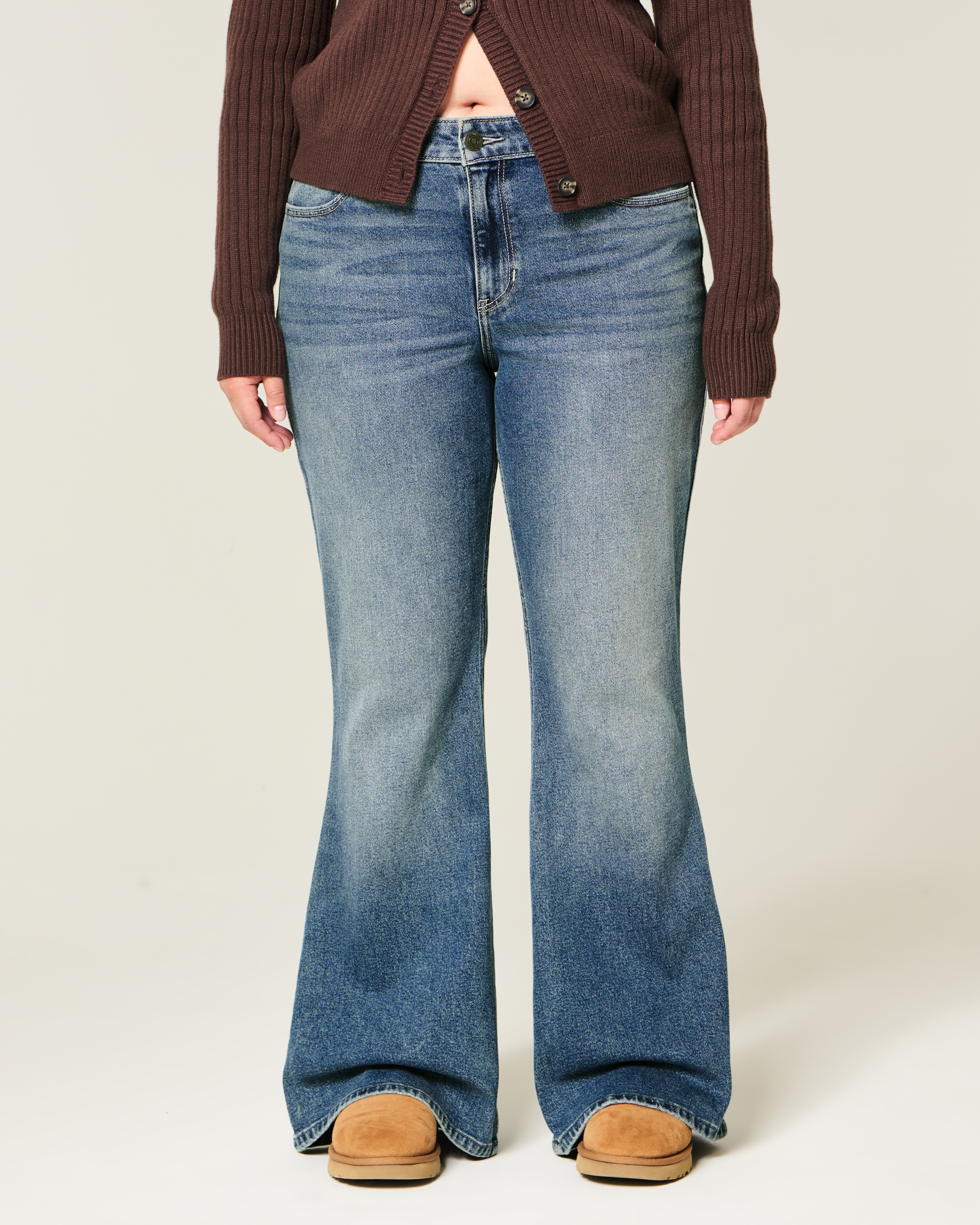 Hollister High-rise Dark Wash Flare Jeans