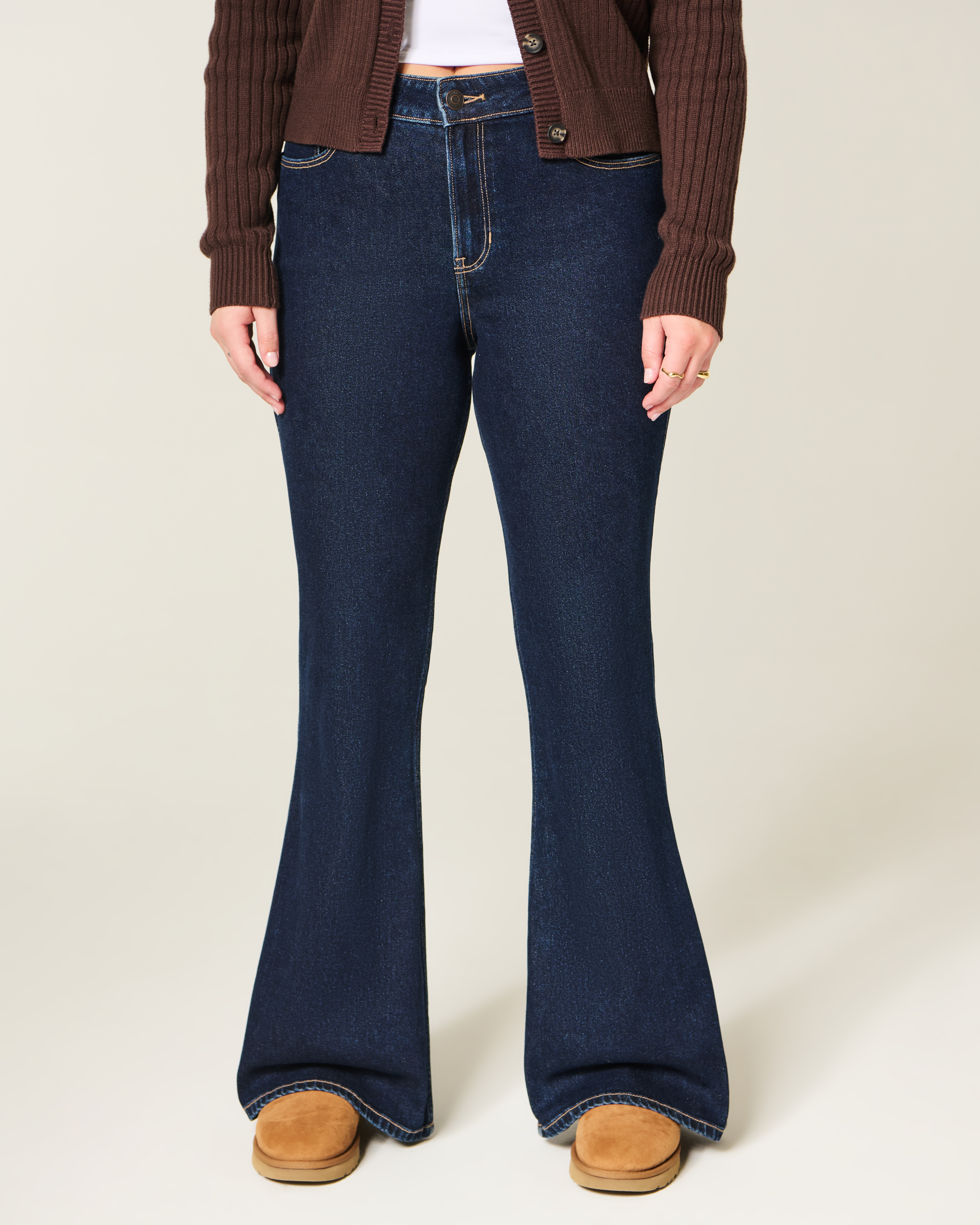 Hollister High-rise Dark Wash Flare Jeans