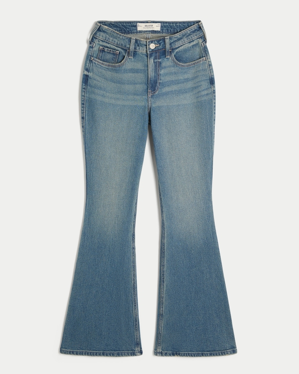 Curvy High-Rise Medium Wash Flare Jeans, Medium view 1