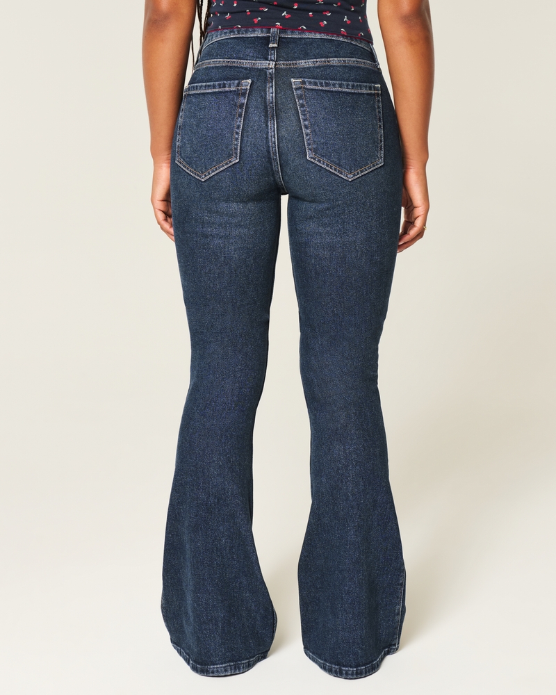 Women's Curvy High-Rise Dark Wash Flare Jeans Women's Bottoms