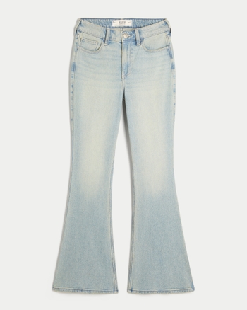 High-Rise Light Wash Star Pocket Flare Jeans