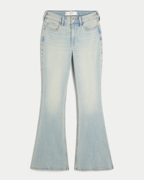 High-Rise Light Wash Star Pocket Flare Jeans