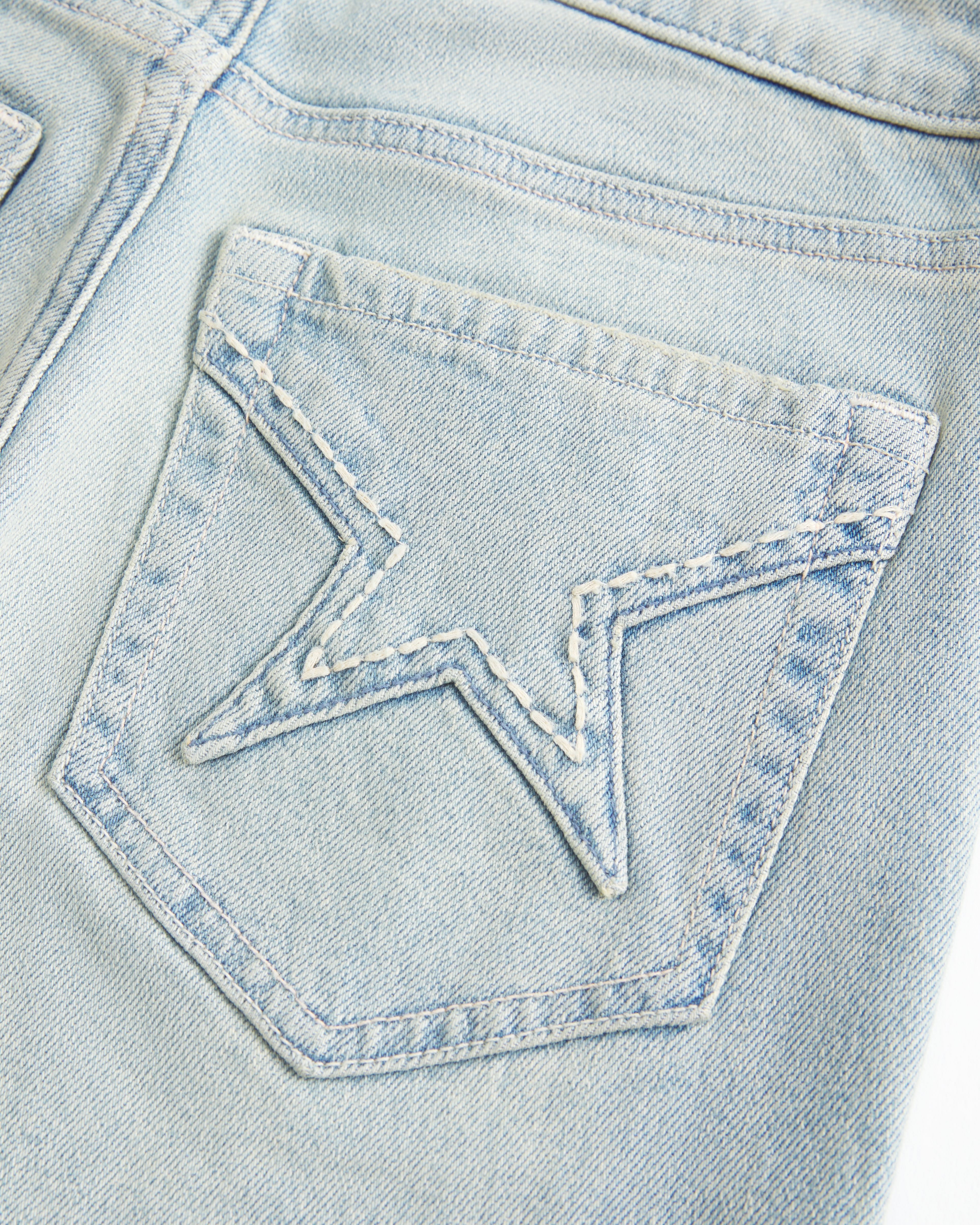 High-Rise Light Wash Star Pocket Flare Jeans