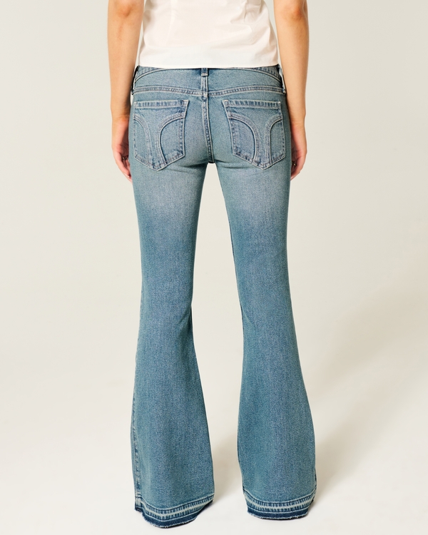 Ultra Low-Rise Medium Wash Flare Jeans