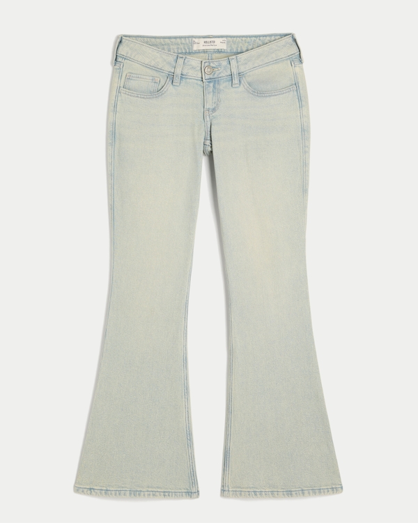 Ultra Low-Rise Light Wash Flare Jeans, Light view 1