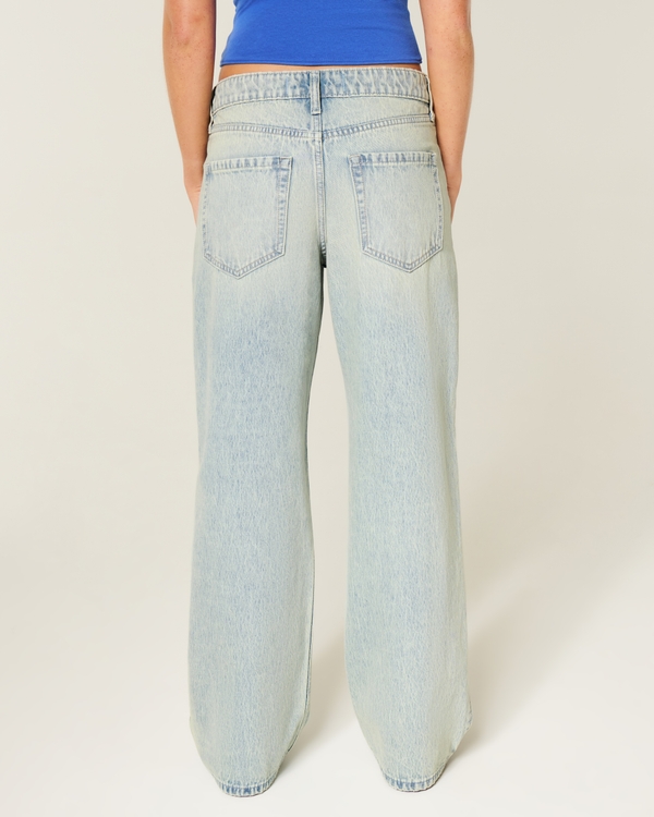 High-Rise Distressed Light Wash Baggy Jeans