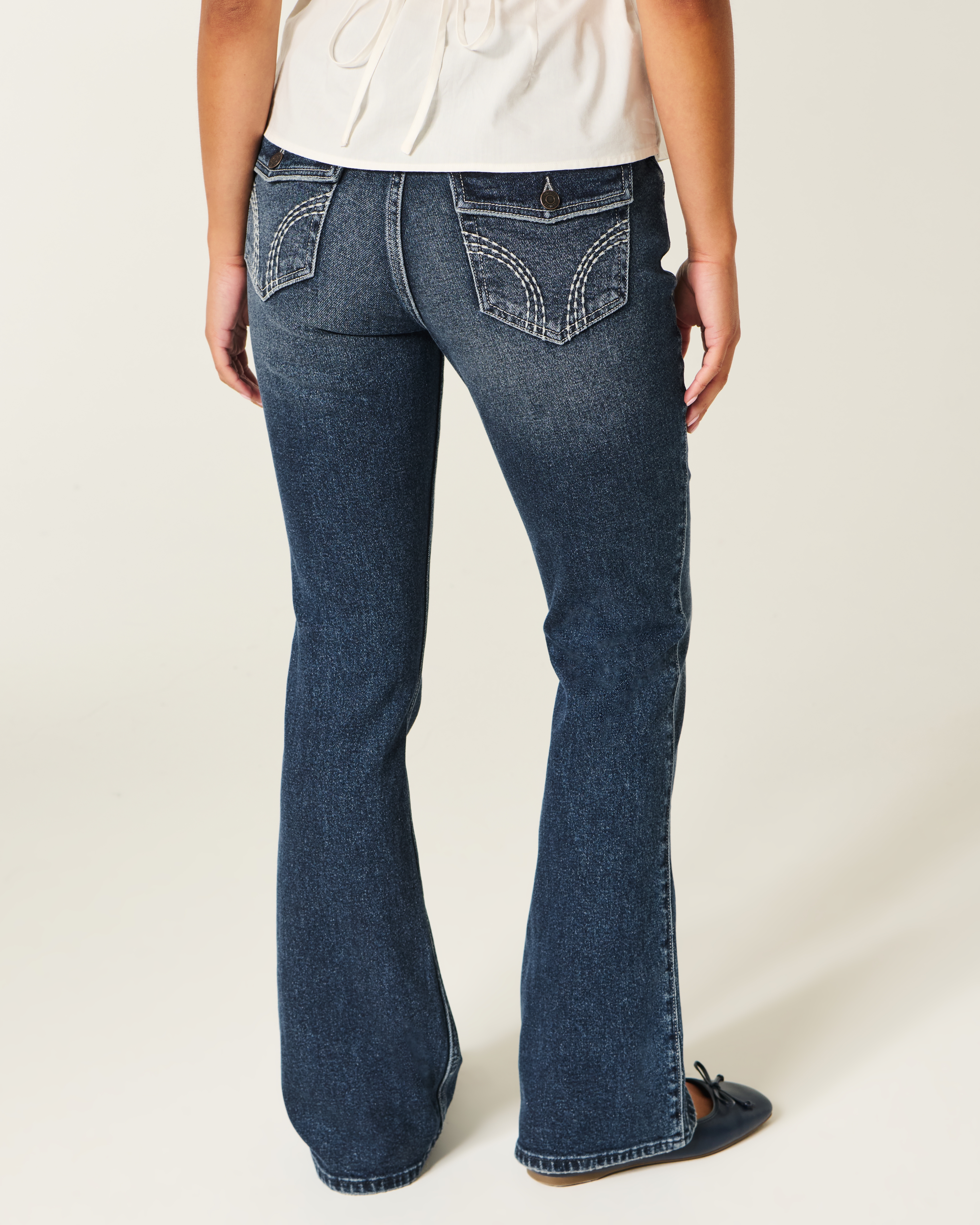Low-Rise Dark Wash Boot Jeans