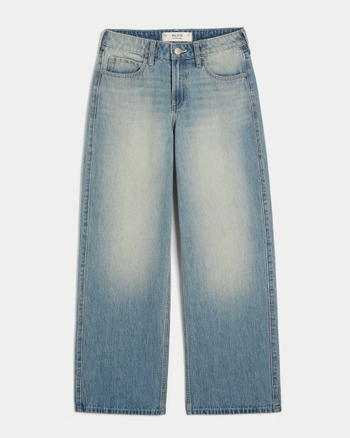 Women's High-Rise Medium Wash Baggy Jeans | Women's Bottoms | HollisterCo.com