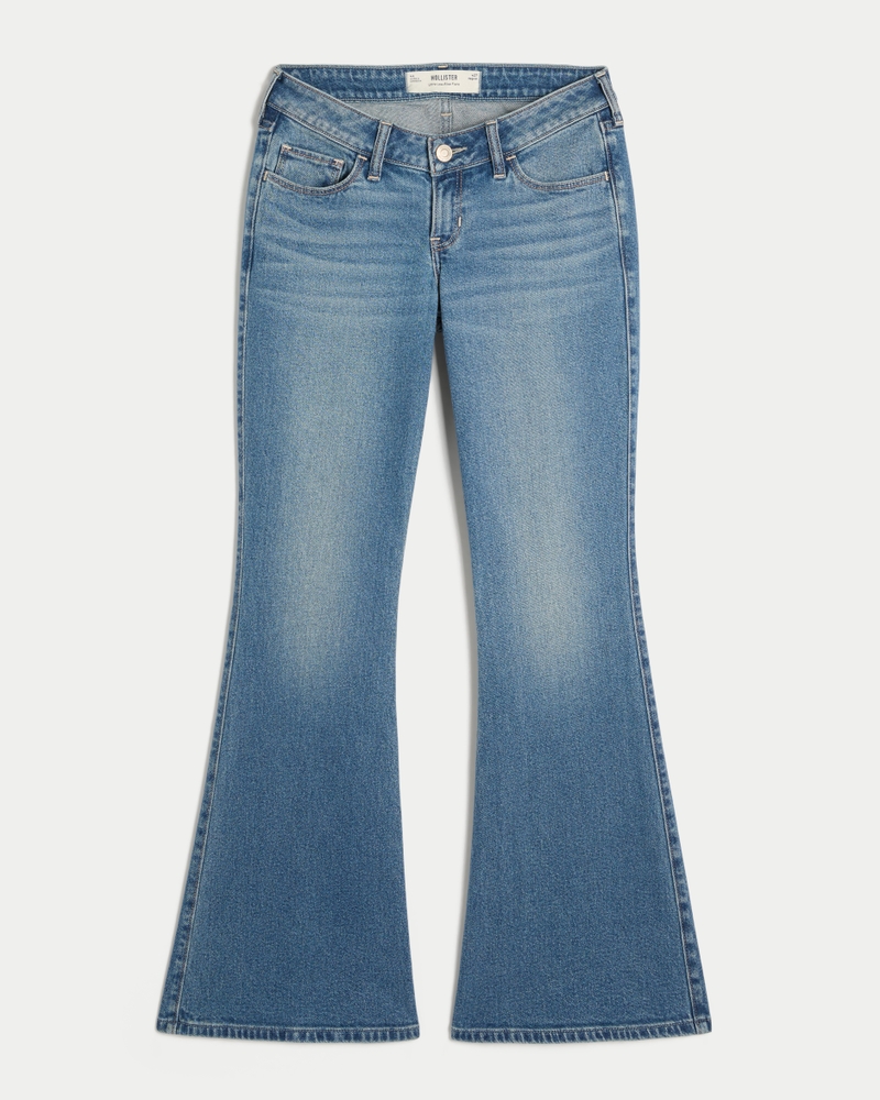 Ultra Low-Rise Medium Wash Flare Jeans