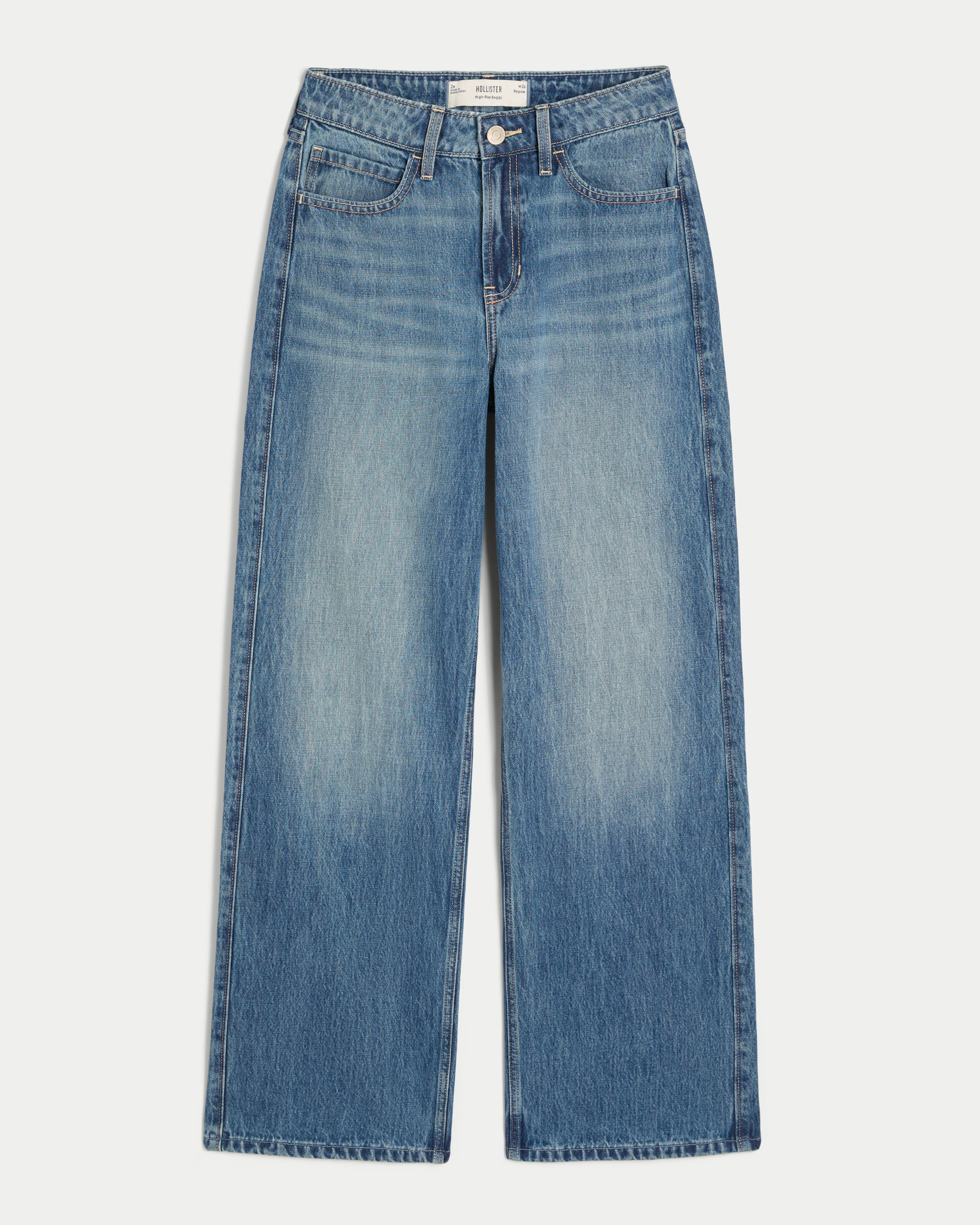 High-Rise Medium Wash Baggy Jeans