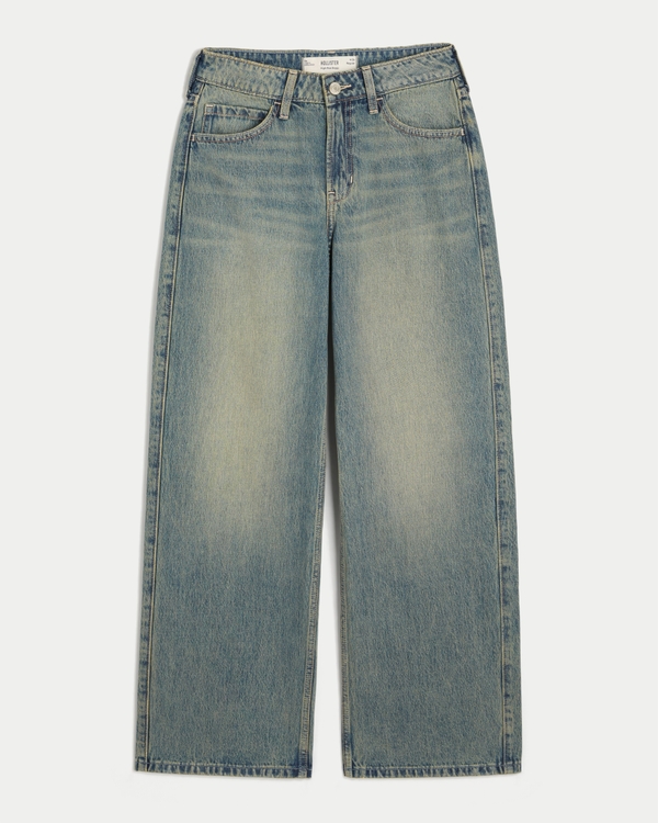 High-Rise Medium Wash Baggy Jeans, Medium view 1