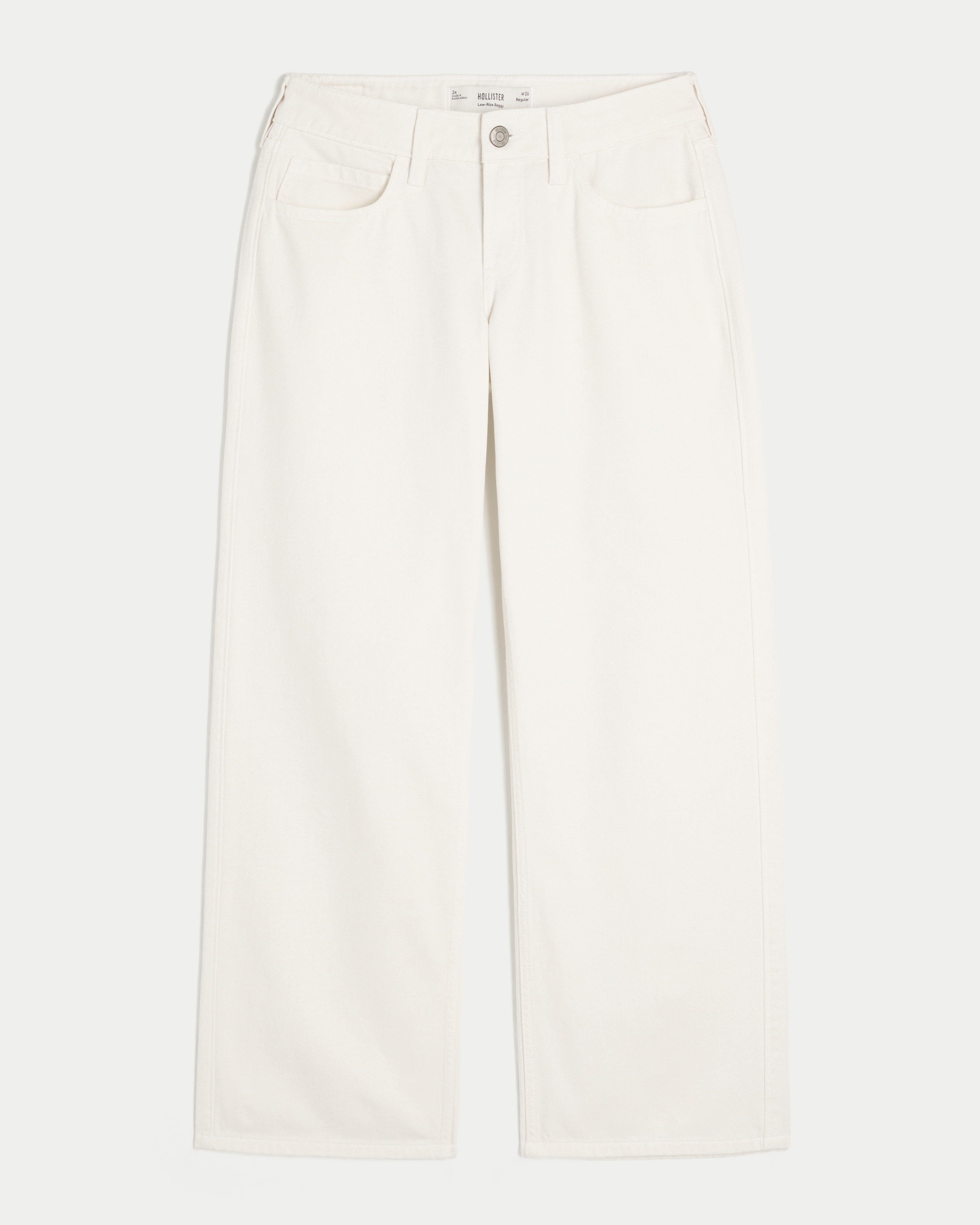 Low-Rise White Baggy Jeans