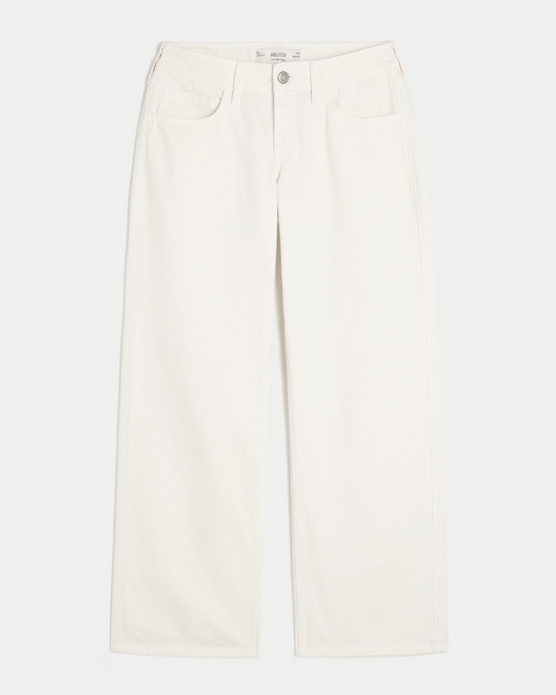 Low-Rise White Baggy Jeans
