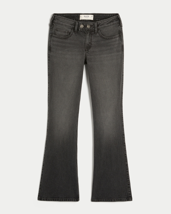 Low-Rise Washed Black Boot Jeans, Washed Black view 1