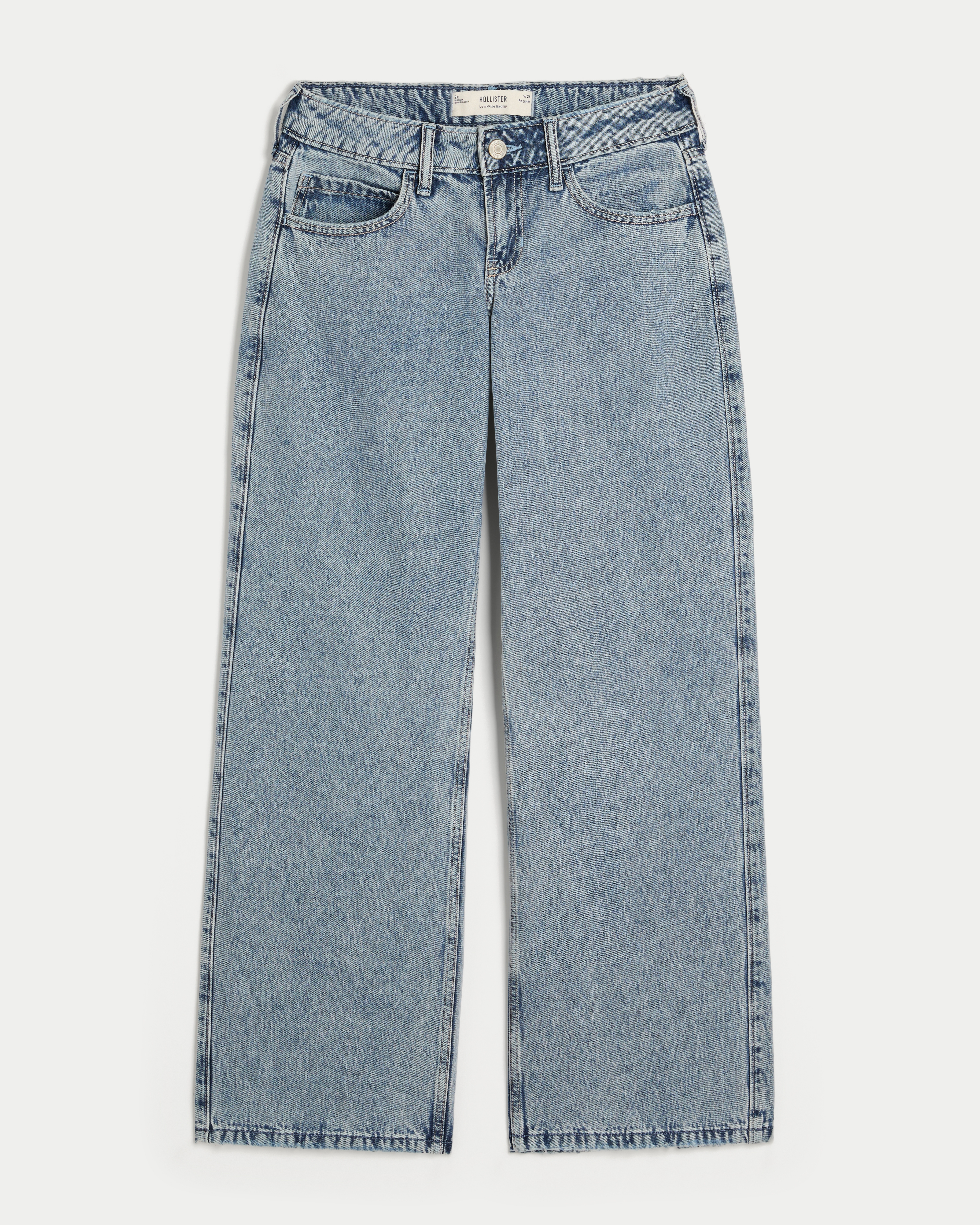 Hollister + Kappa Low-Rise Foldover Waist Baggy Jeans